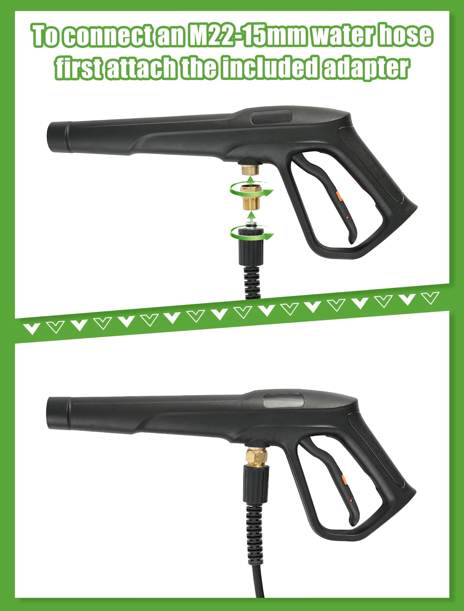 Pressure Washer Gun, Max W.P. 2320PSI, B.P. 5000PSI, M22-14/15mm Fitting product photo, view 6 of 7