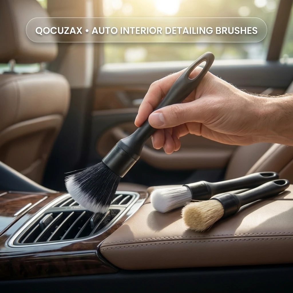 Qocuzax 8Pcs Car Detailing Kit,160g Gel,Dual Vent Brush,Boars Hair for Auto product photo