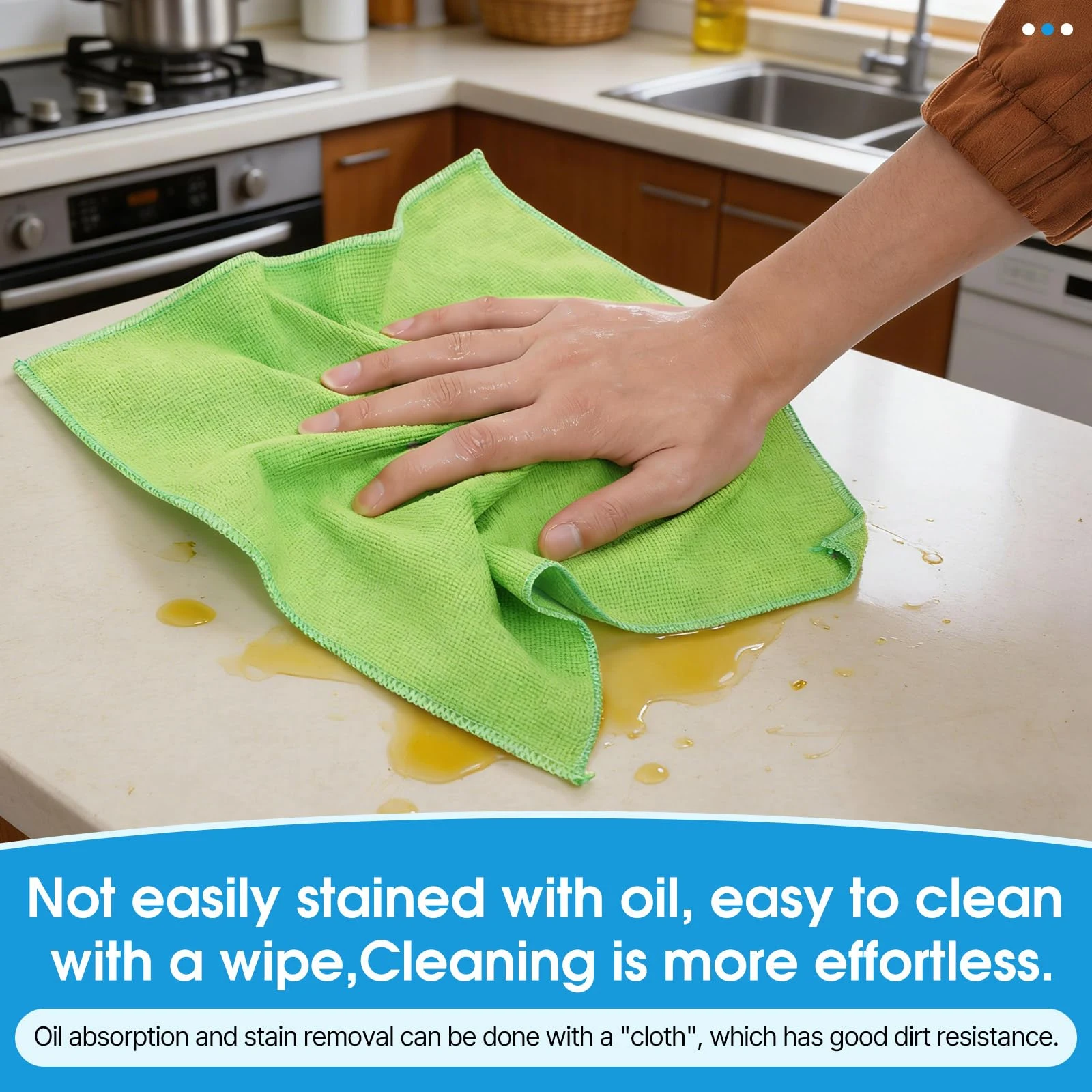 QYL Microfiber Cleaning Cloth,12 Pack Cleaning Rags, Cleaning Towels with 4 Color Assorted, 11.8"X11.8"(Green/Blue/Yellow/Pin product photo, view 4 of 8