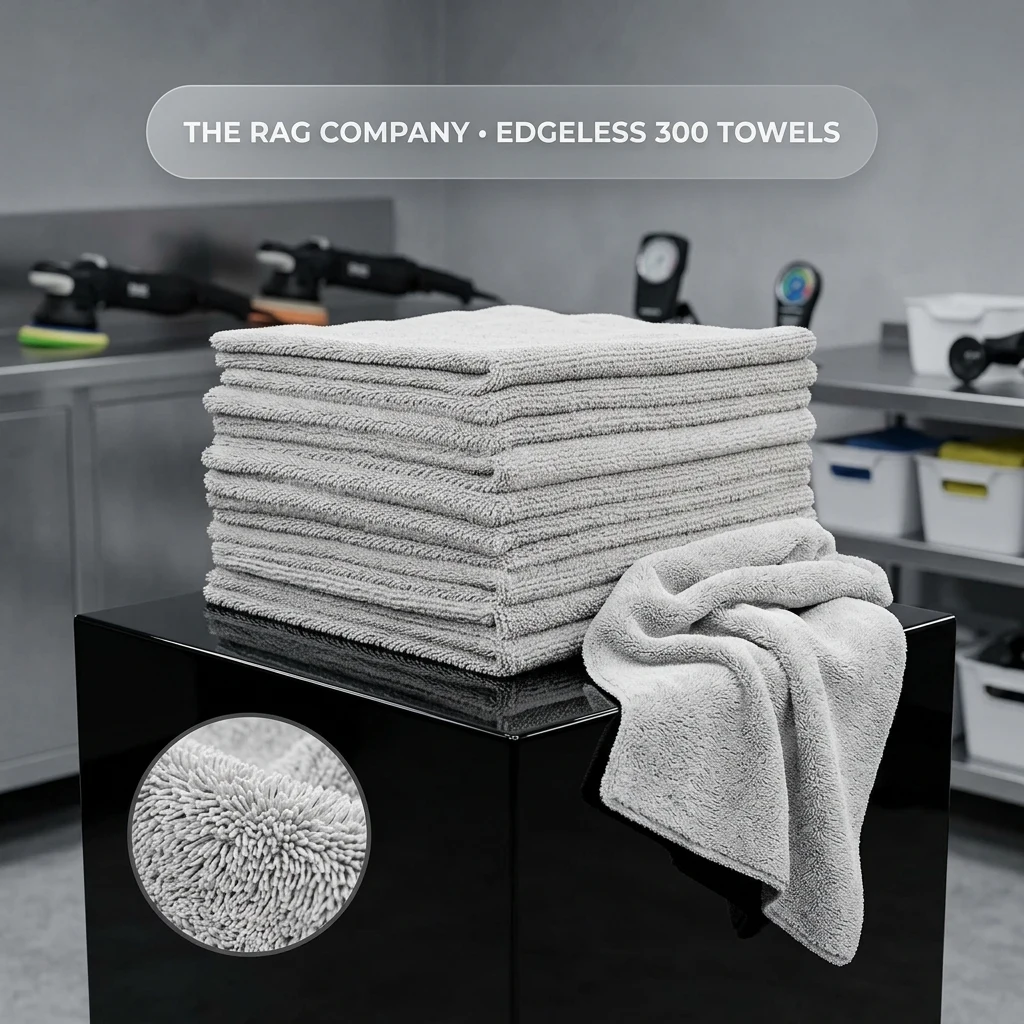 The Rag Company - Edgeless 300 - Microfiber Detailing Towels, Perfect for Removing Polishes, Sealants, and Glaze product photo, view 1 of 7