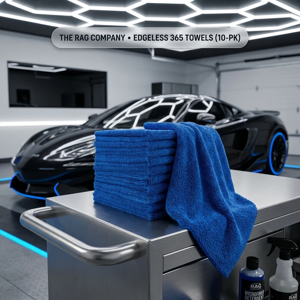 The Rag Company - Edgeless 365 Microfiber Towels (10-Pack) Premium 70/30 Blend, Professional Polishing, Wax Removal, Auto Det product photo, view 1 of 7