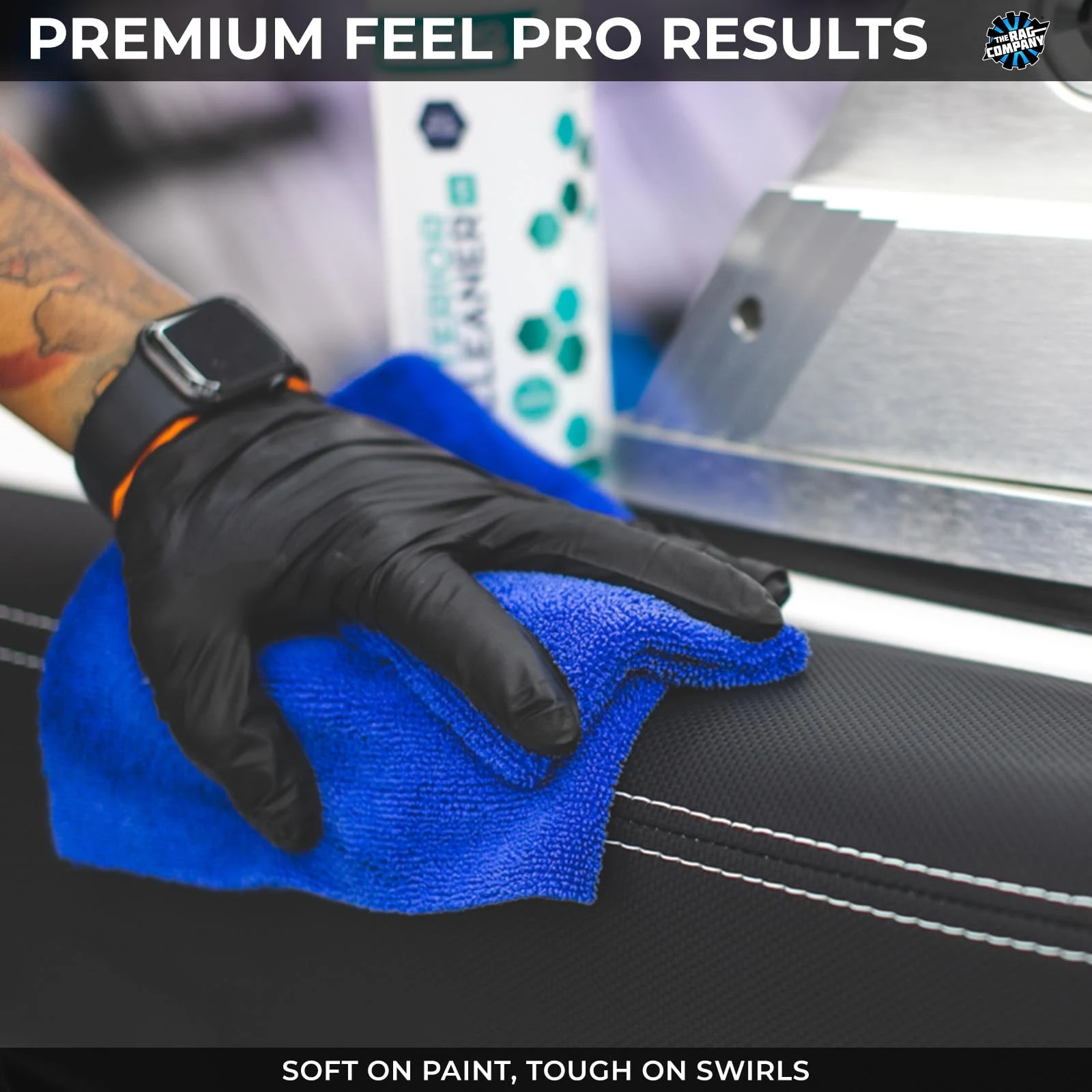 The Rag Company - Edgeless 365 Microfiber Towels (10-Pack) Premium 70/30 Blend, Professional Polishing, Wax Removal, Auto Det product photo, view 3 of 7
