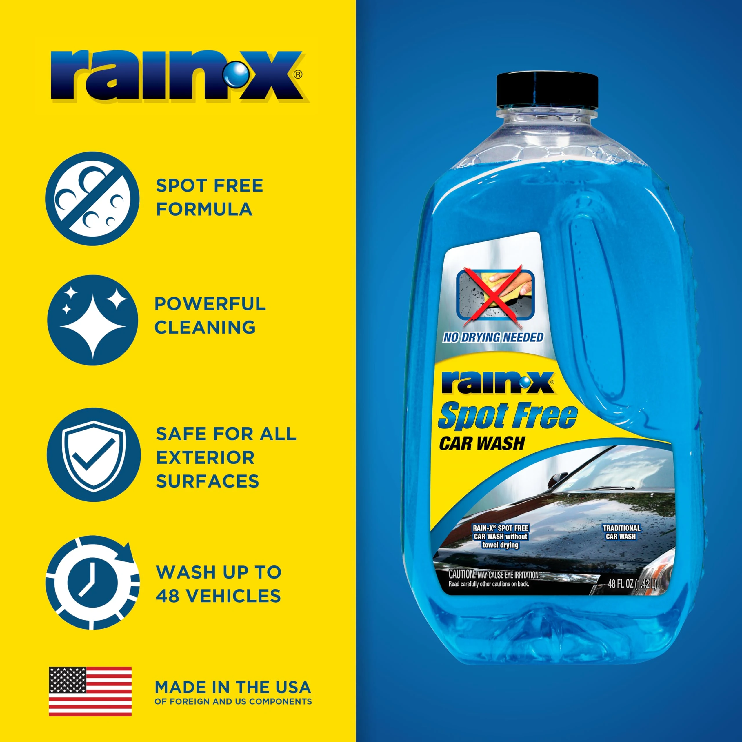 Rain-X 620073 - Car Wash Deep Cleaning, High Foam Soap Provides Spot Free Shine with No Towel Or Hand Drying Needed - Car soa product photo, view 4 of 7