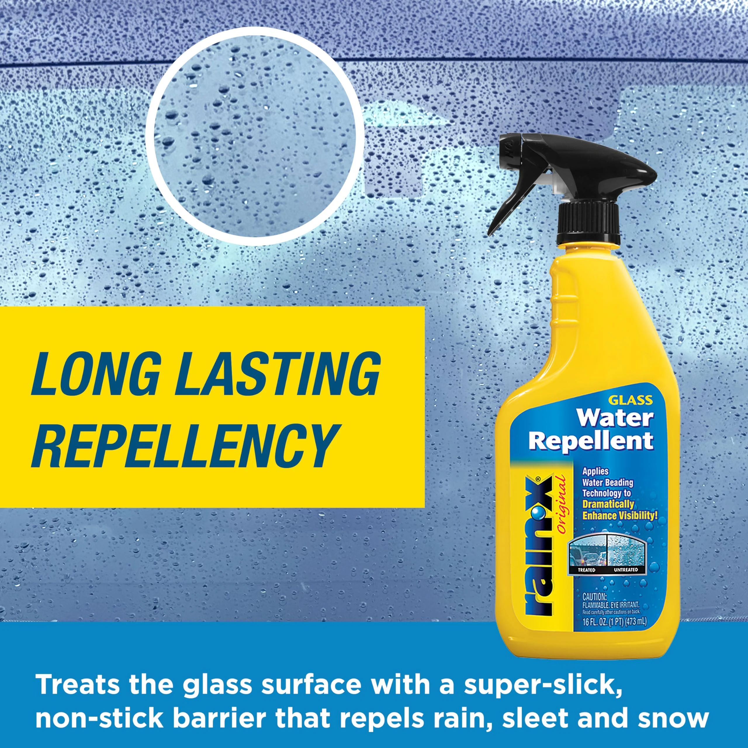 Rain-X 800002250 Glass Treatment Trigger, 16 Fl Oz - Exterior Glass Treatment to Dramatically Improve Wet Weather Driving Vis product photo, view 10 of 11