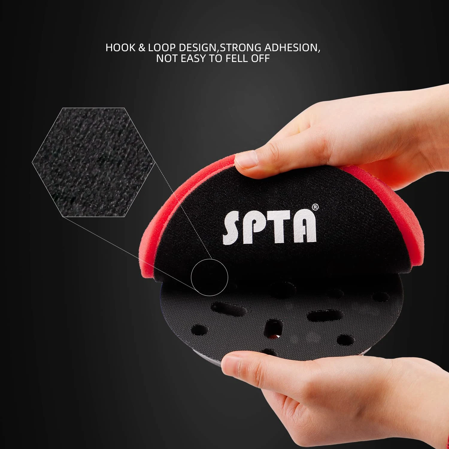 Red T10 Ultra-Fine Finishing Polishing Pad, SPTA 3Pcs 6.5 Inch Face for 6 Inch 150mm Backing Plate Compound Buffing Sponge Pa product photo, view 6 of 7