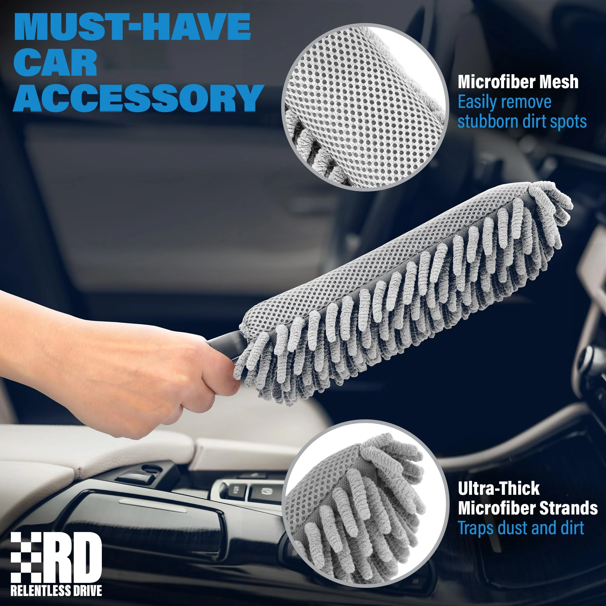 Relentless Drive Car Duster Interior - New Car Accessories for Women & Men product photo, view 3 of 7