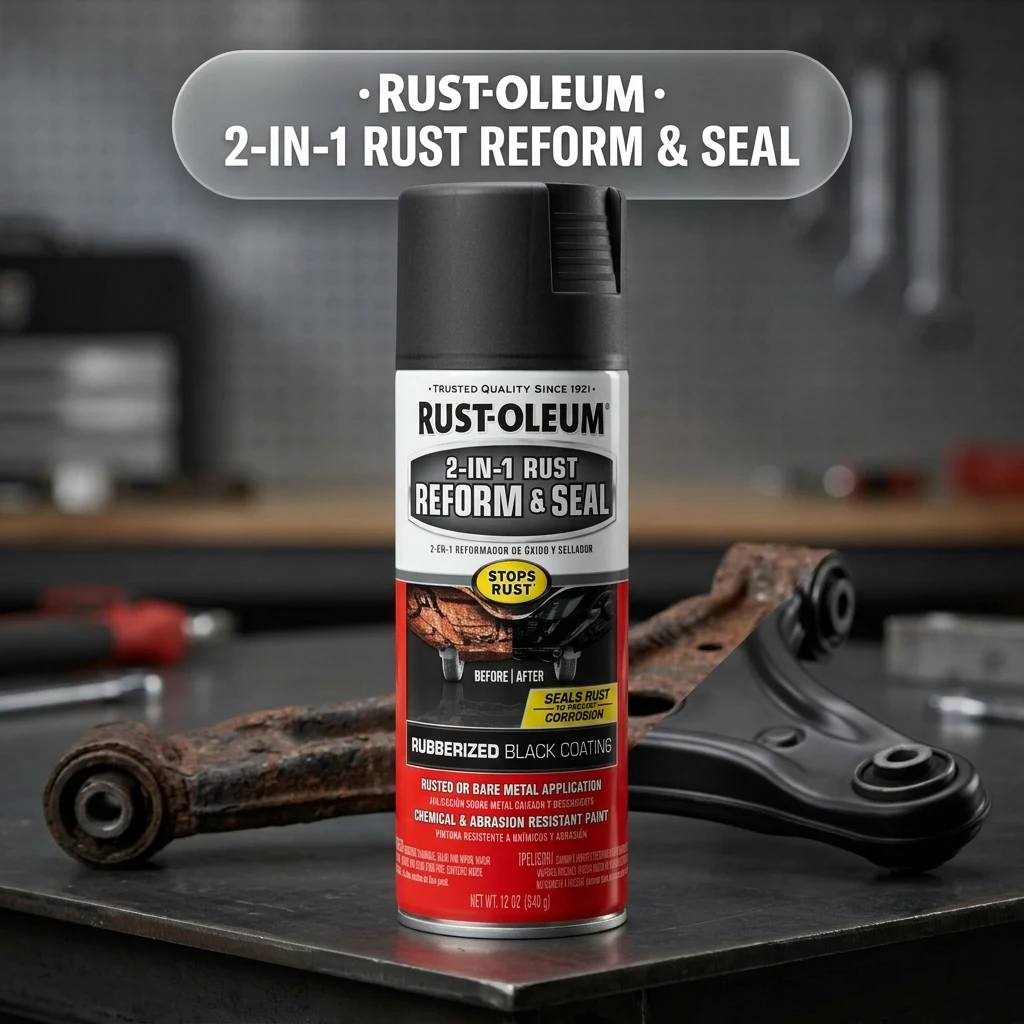 Rust-Oleum Stops Rust 2-in-1 Rust Reform & Seal Coating Spray, Black product photo, view 1 of 8