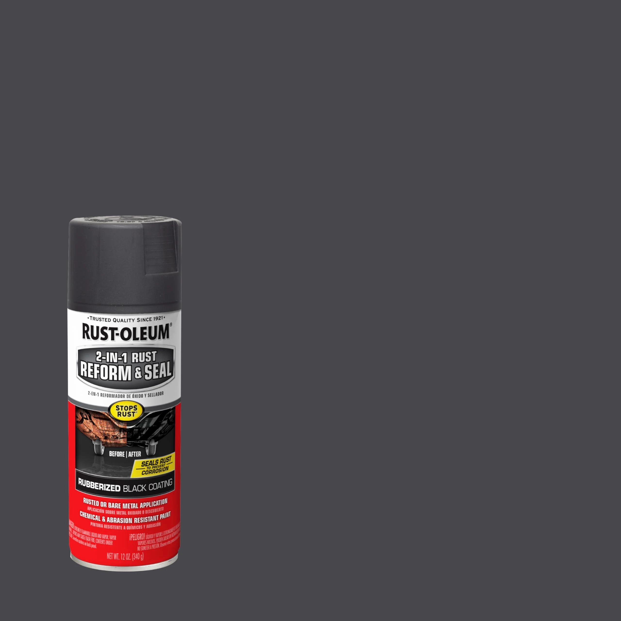 Rust-Oleum Stops Rust 2-in-1 Rust Reform & Seal Coating Spray, Black product photo, view 3 of 8
