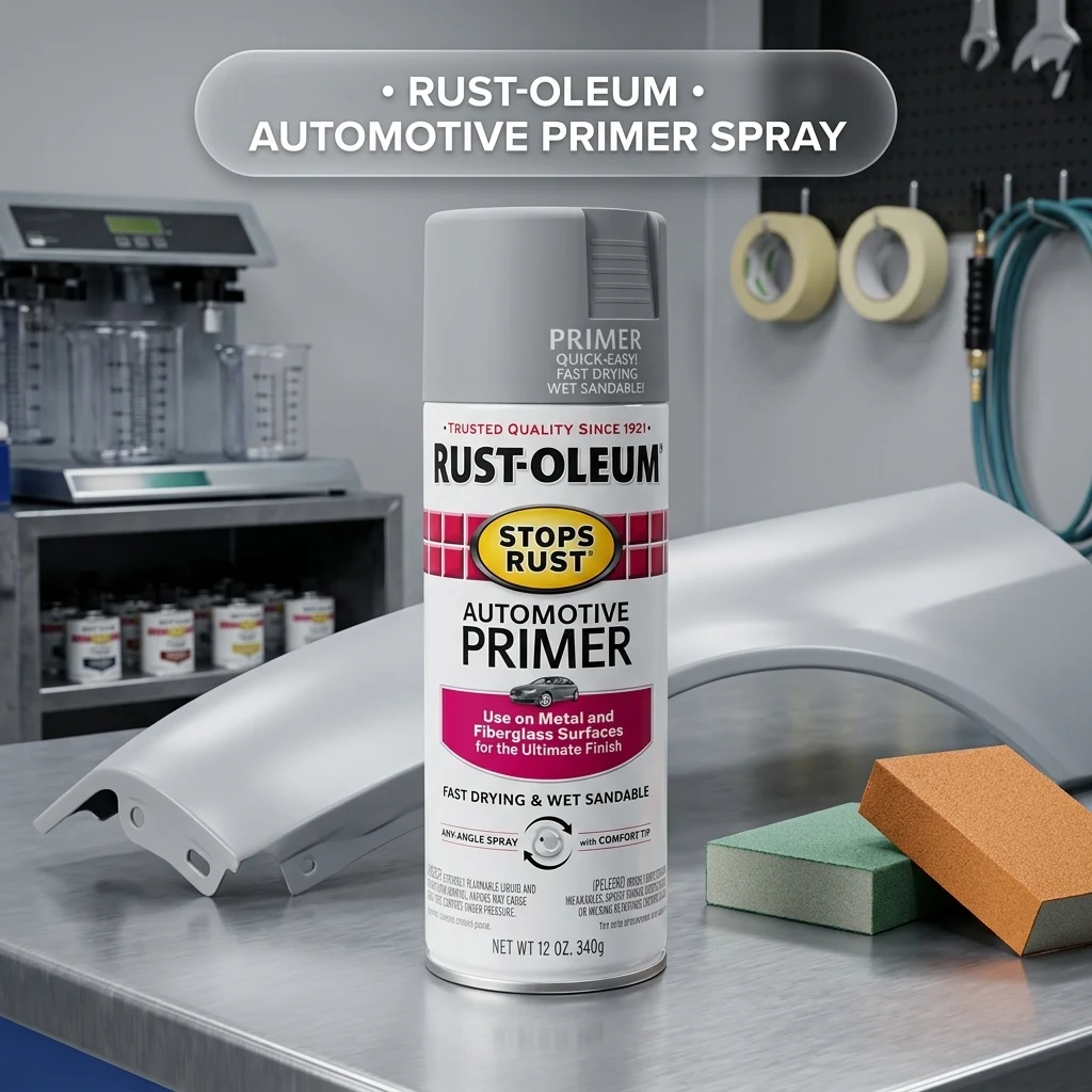 Rust-Oleum Stops Rust Automotive Primer Spray, Flat Light Gray product photo, view 1 of 4