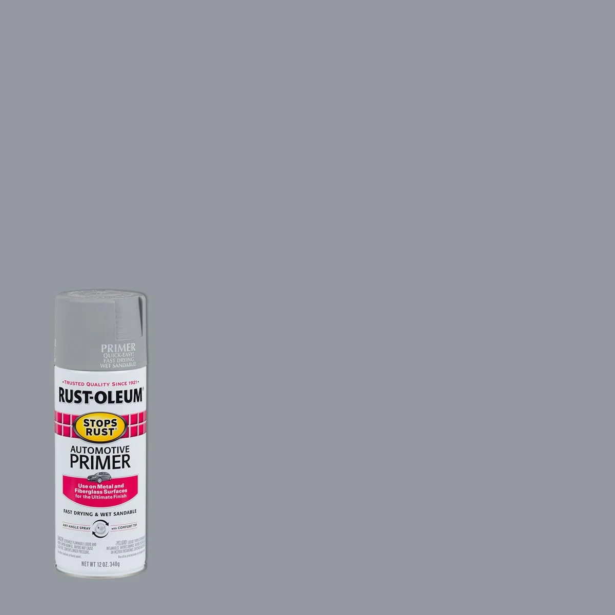 Rust-Oleum Stops Rust Automotive Primer Spray, Flat Light Gray product photo, view 3 of 4