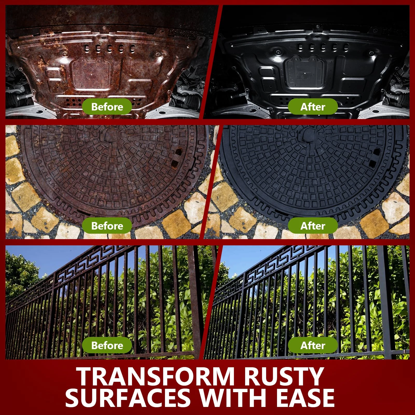 Rust Converter & Metal Primer, 141 Fl Oz Black Rust Inhibitor Paint for Metal, Automotive Rust Reformer, Industrial Grade Wat product photo, view 4 of 7