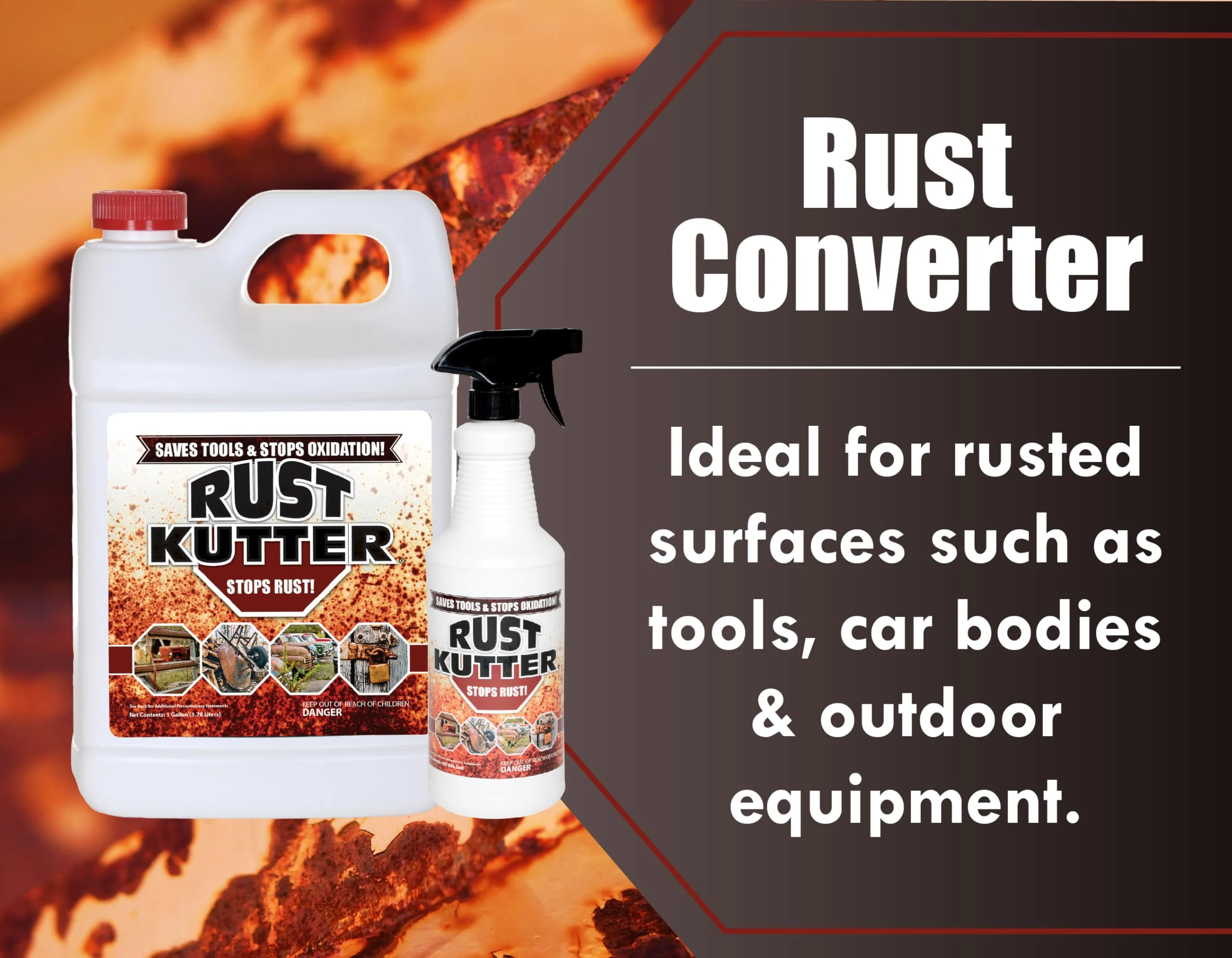 Rust Kutter - Stops Rust and Converts Rust Spots to Leave A Primed Surface Ready to Paint, Professional Rust Repair Manufactu product photo, view 3 of 7