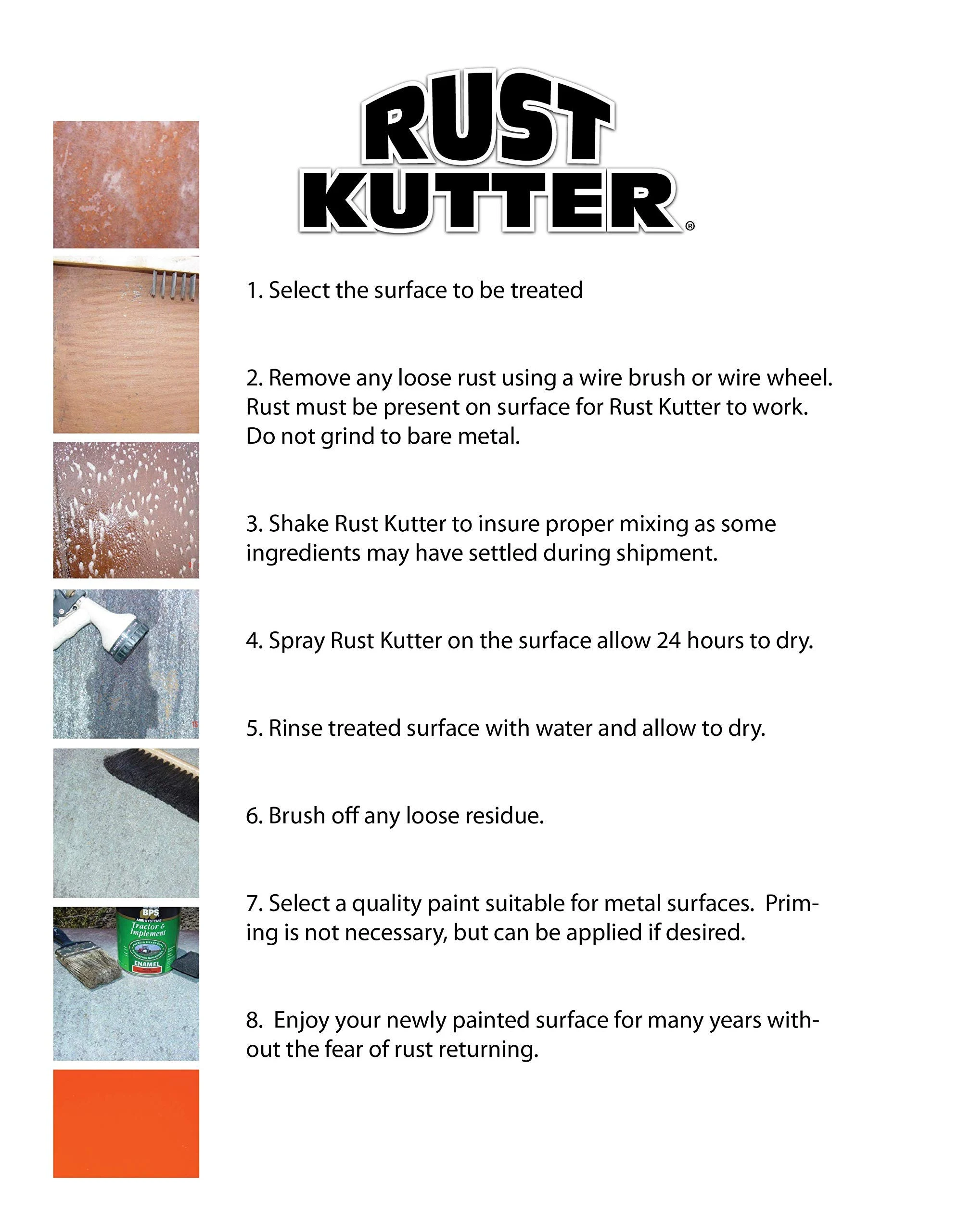 Rust Kutter - Stops Rust and Converts Rust Spots to Leave A Primed Surface Ready to Paint, Professional Rust Repair Manufactu product photo, view 7 of 7