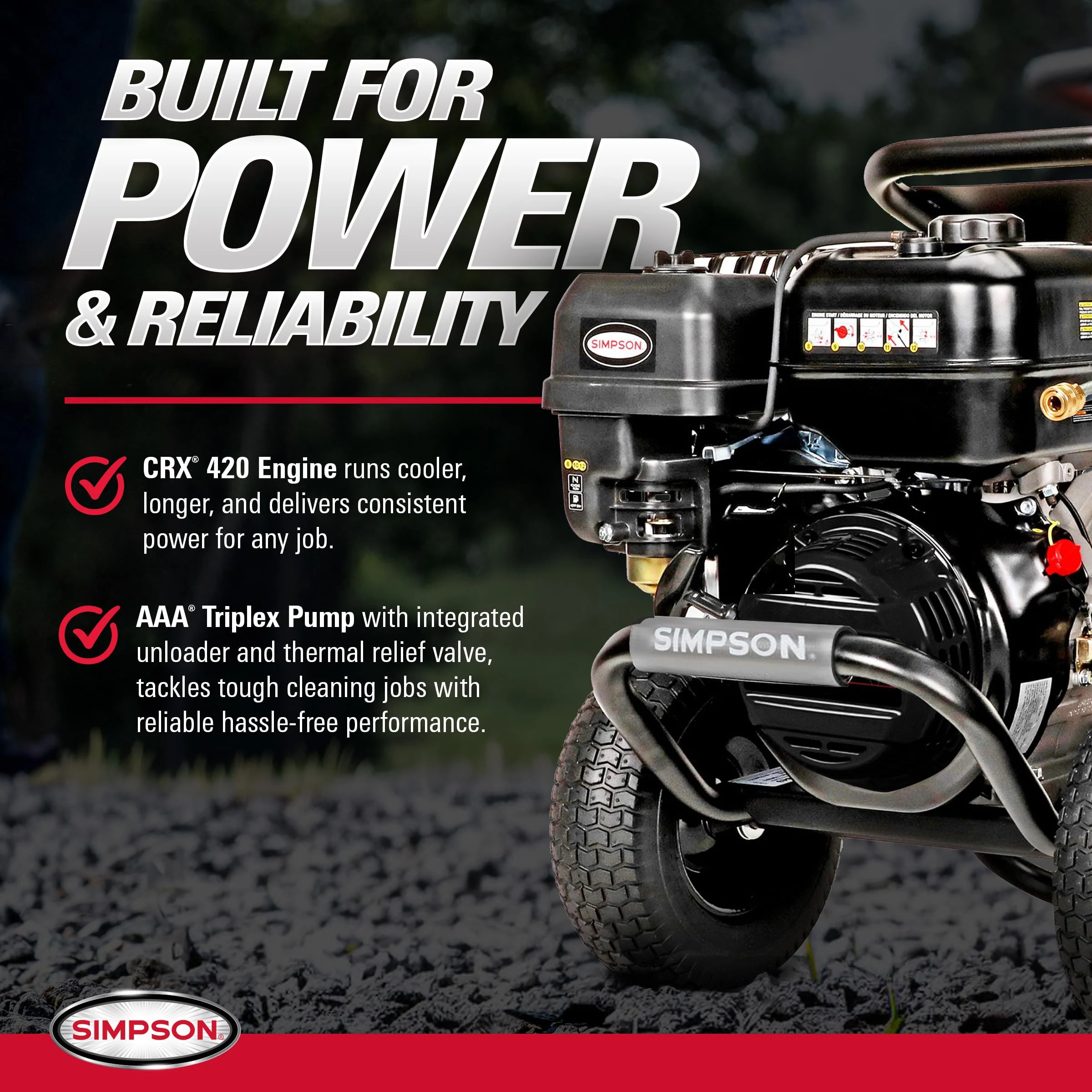 Simpson PowerShot 4400 PSI Gas Pressure Washer, 4.0 GPM, CRX 420cc Engine product photo, view 4 of 7