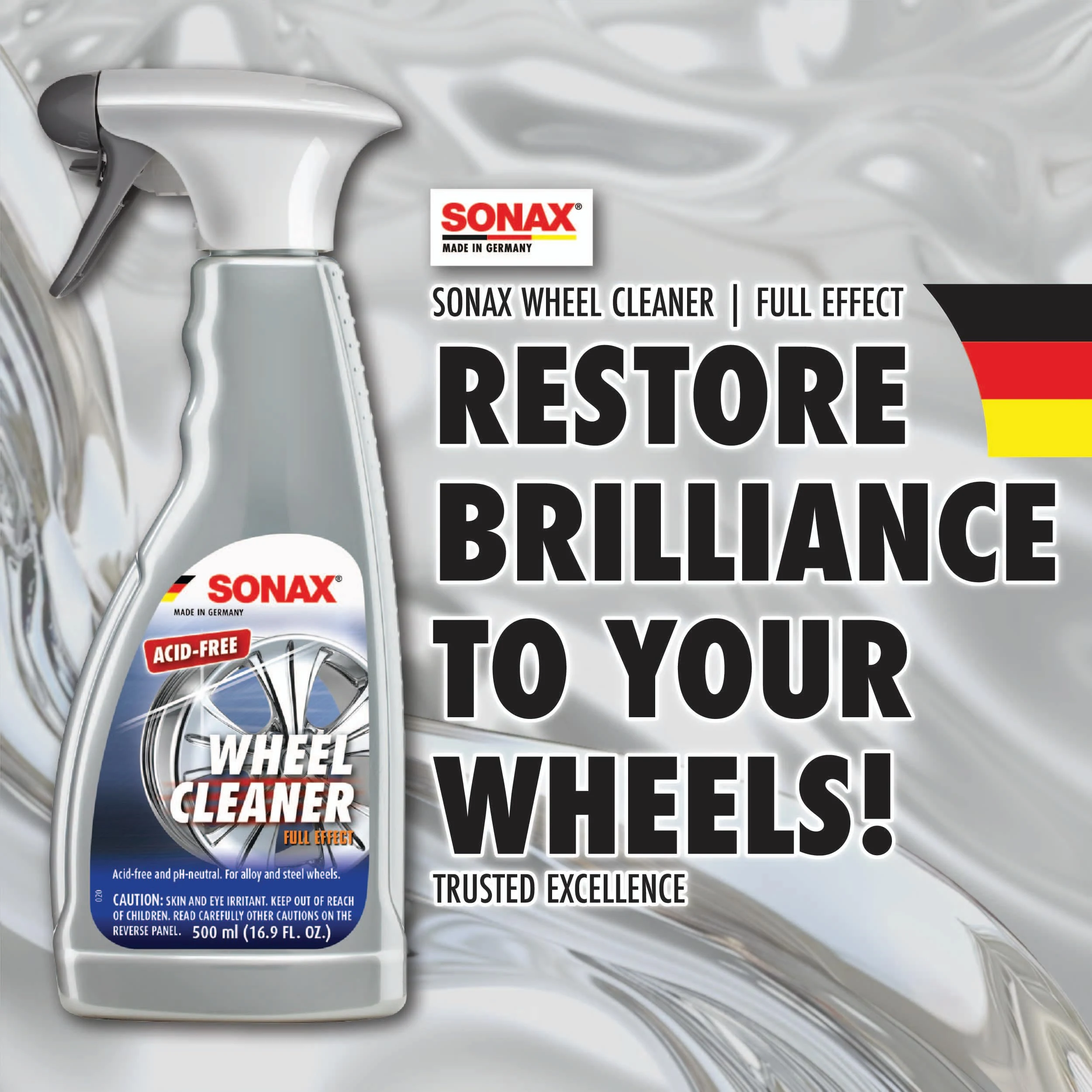 SONAX Wheel Cleaner Full Effect, Non-Acid Brake Dust Cleaner, 500 ml product photo, view 5 of 6