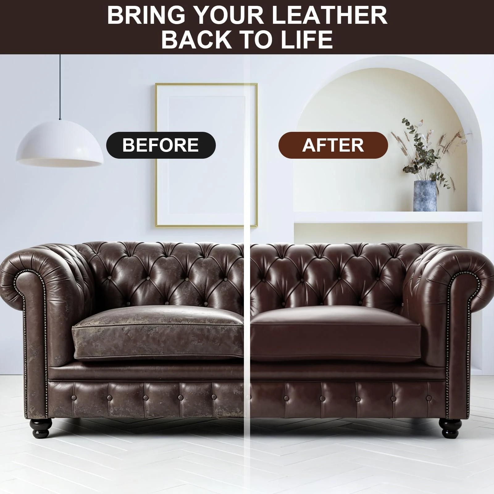 STARTSO WORLD Leather Recoloring Balm, Dark Brown Leather Repair Kit for Furniture, Leather Dye, Leather Color Restorer for C product photo, view 7 of 7
