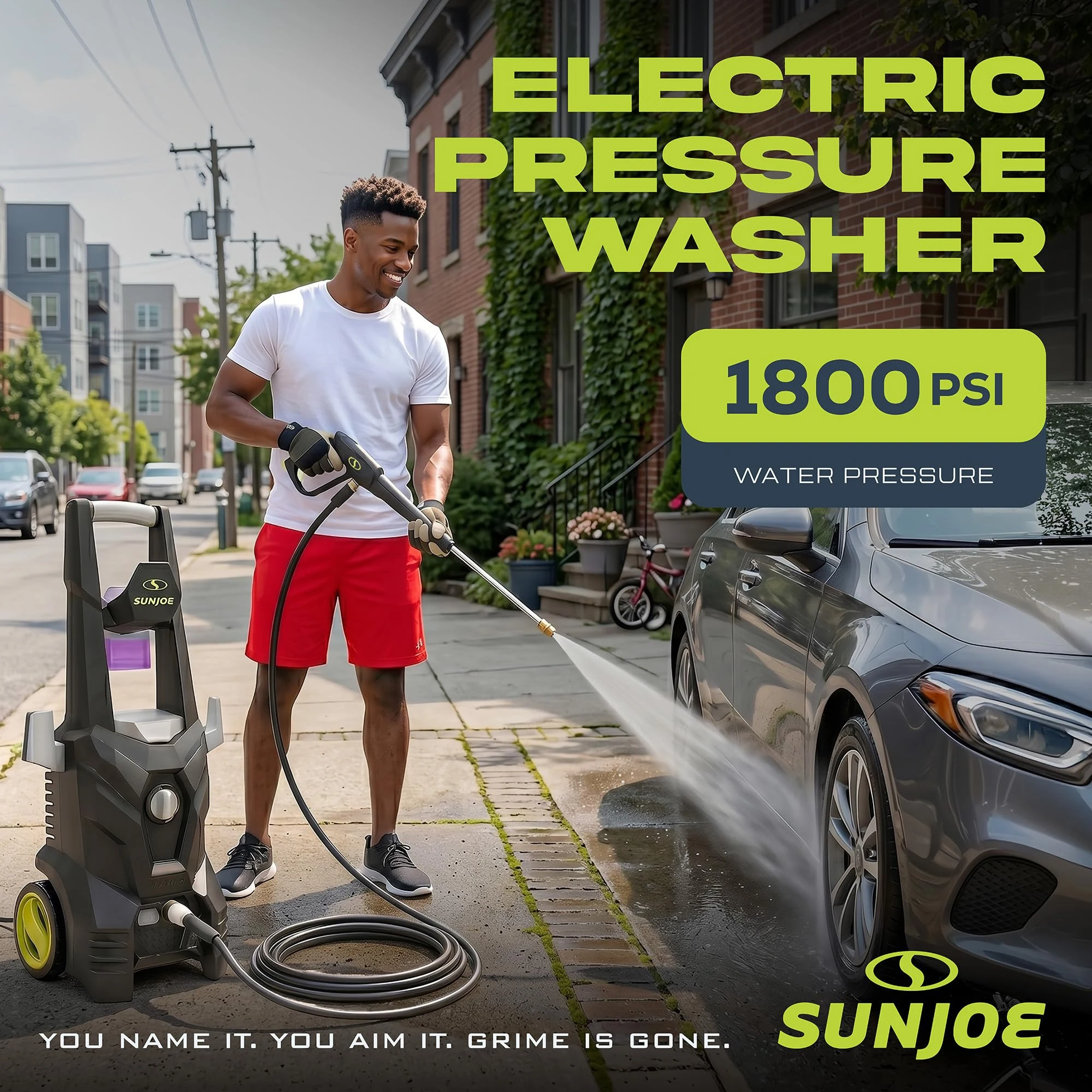 Sun Joe SPX100-GO Electric Pressure Washer, 13-Amp, 4 Nozzles, Foam Cannon product photo, view 3 of 8