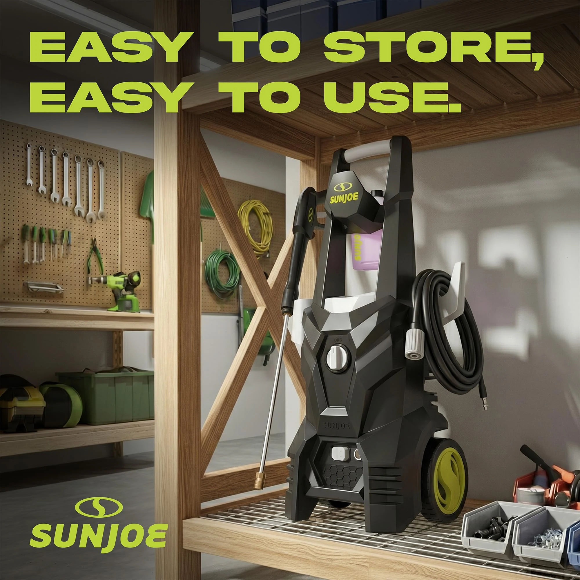Sun Joe SPX100-GO Electric Pressure Washer, 13-Amp, 4 Nozzles, Foam Cannon product photo, view 6 of 8