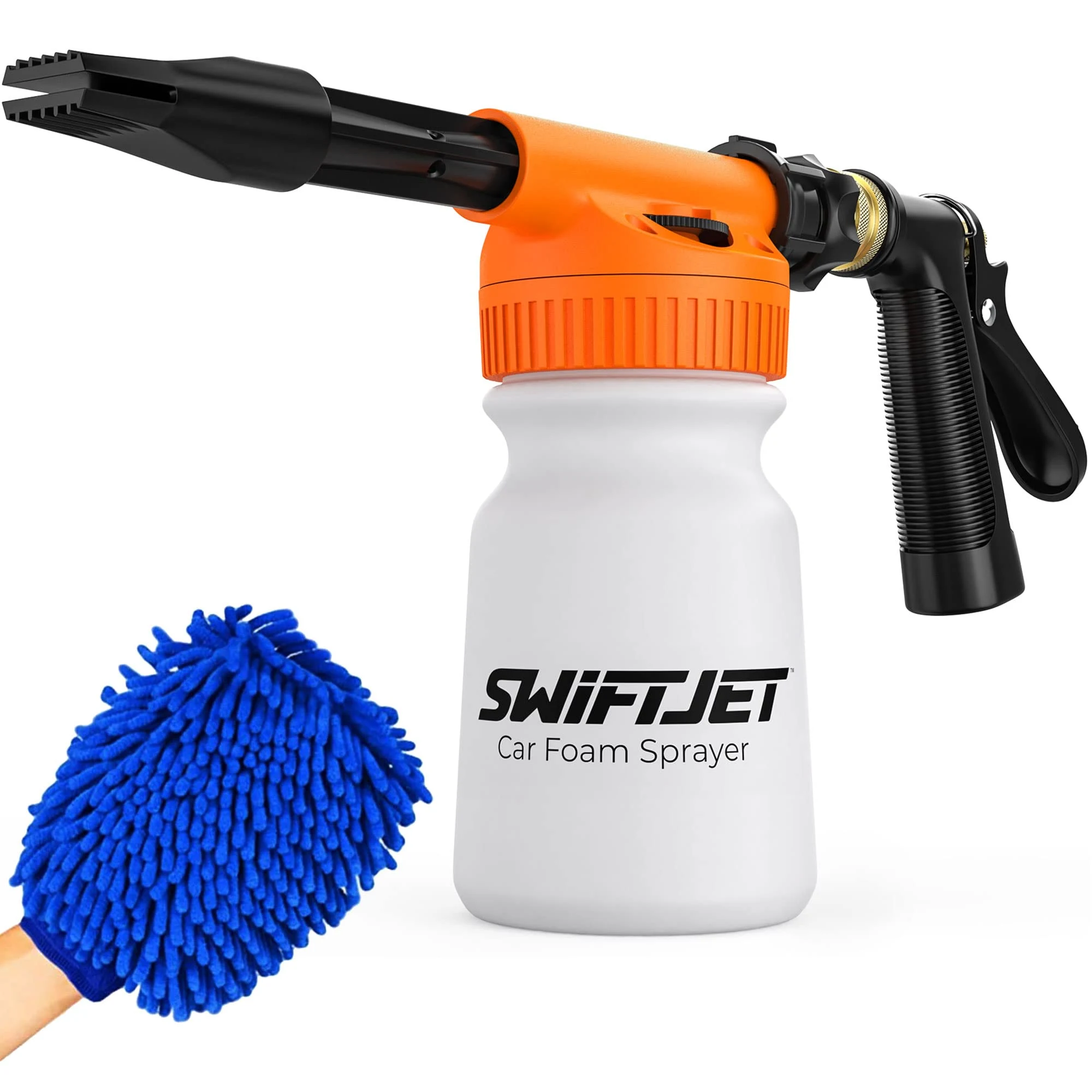 SwiftJet Car Wash Foam Gun + Microfiber Wash Mitt - Foam Cannon Works with Any Soap - Garden Hose Car Foam Sprayer - Car Wash product photo, view 2 of 7