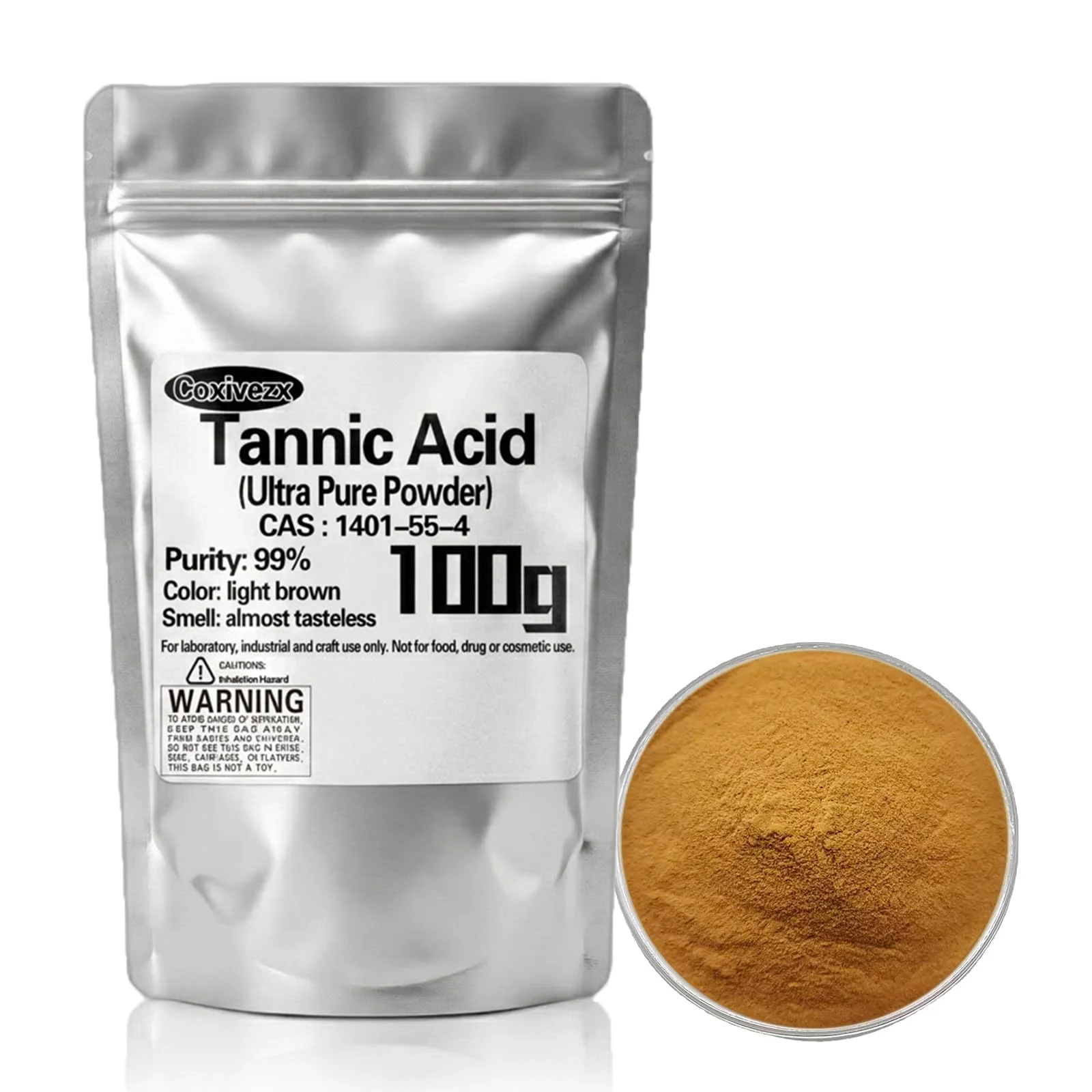 Tannic Acid, Tannic Acid Powder 99% Pure, Metal Restoration (100g(3.5oz)) product photo, view 2 of 7