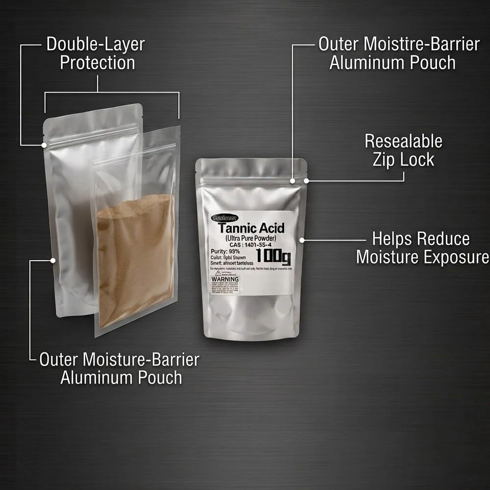Tannic Acid, Tannic Acid Powder 99% Pure, Metal Restoration (100g(3.5oz)) product photo, view 6 of 7