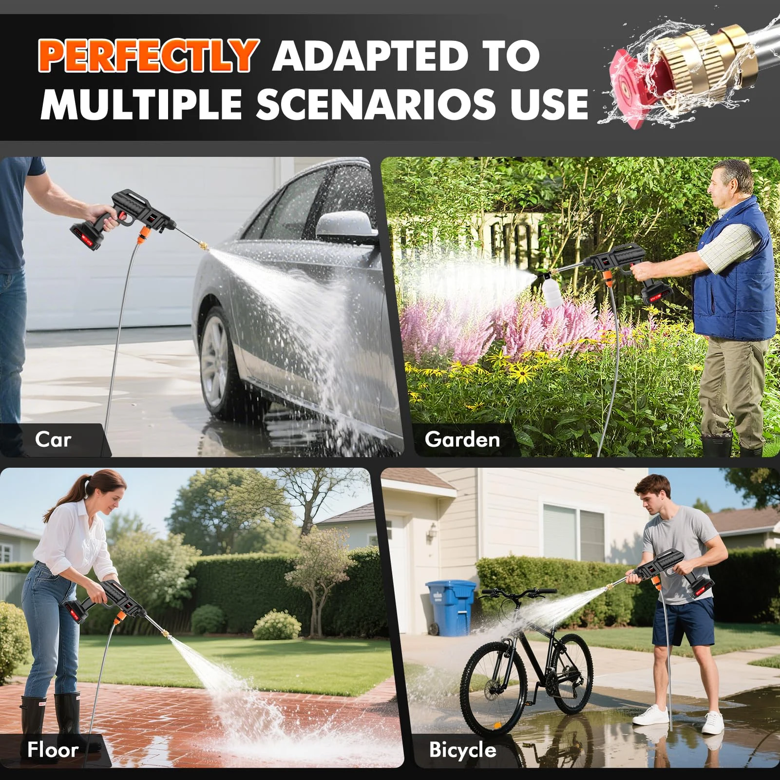 Teodute Cordless Portable Washer, 870 PSI Handheld Battery Operated Washer product photo, view 8 of 8