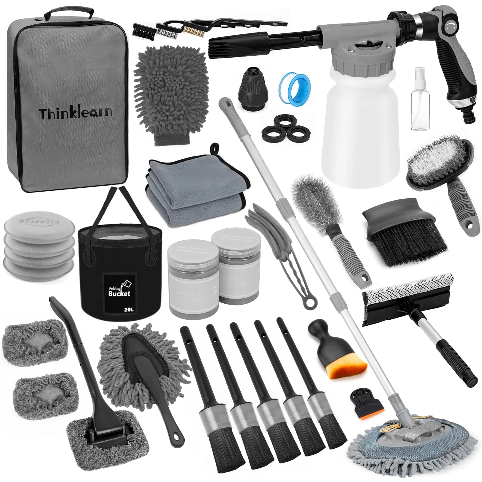 ThinkLearn Car Detailing Kit with Foam Gun, Car Wash Mop for Deep Cleaning product photo, view 2 of 8