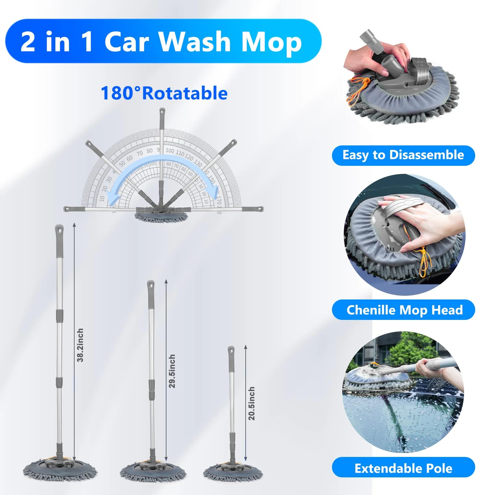 ThinkLearn Car Detailing Kit with Foam Gun, Car Wash Mop for Deep Cleaning product photo, view 4 of 8