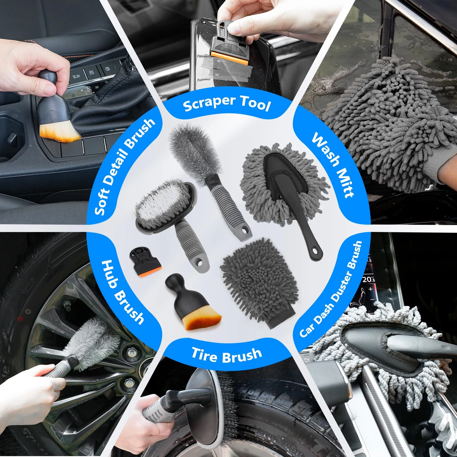 ThinkLearn Car Detailing Kit with Foam Gun, Car Wash Mop for Deep Cleaning product photo, view 8 of 8