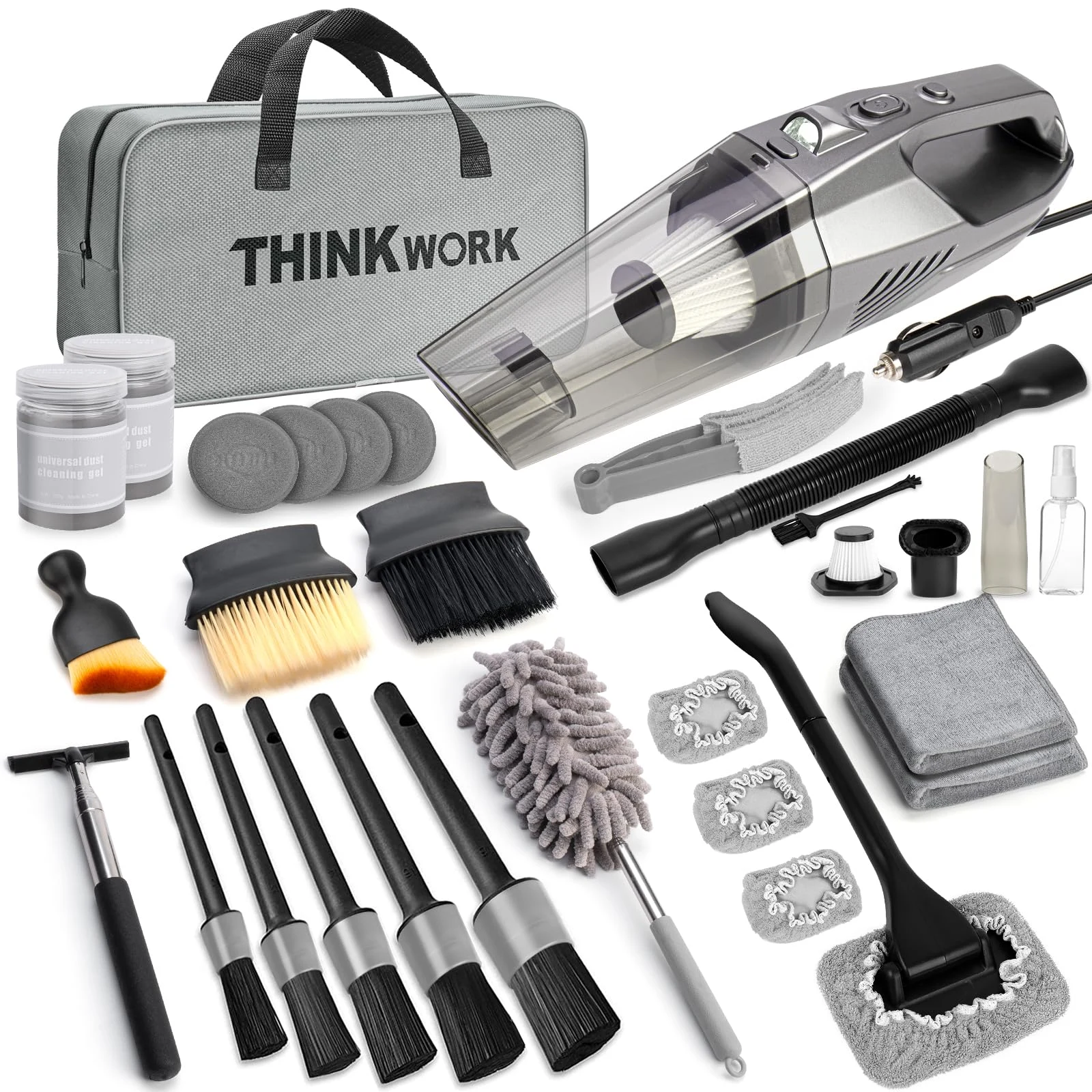 THINKWORK Car Cleaning Kit with High Power Vacuum,31PCS Car Detailing Kit product photo, view 2 of 7