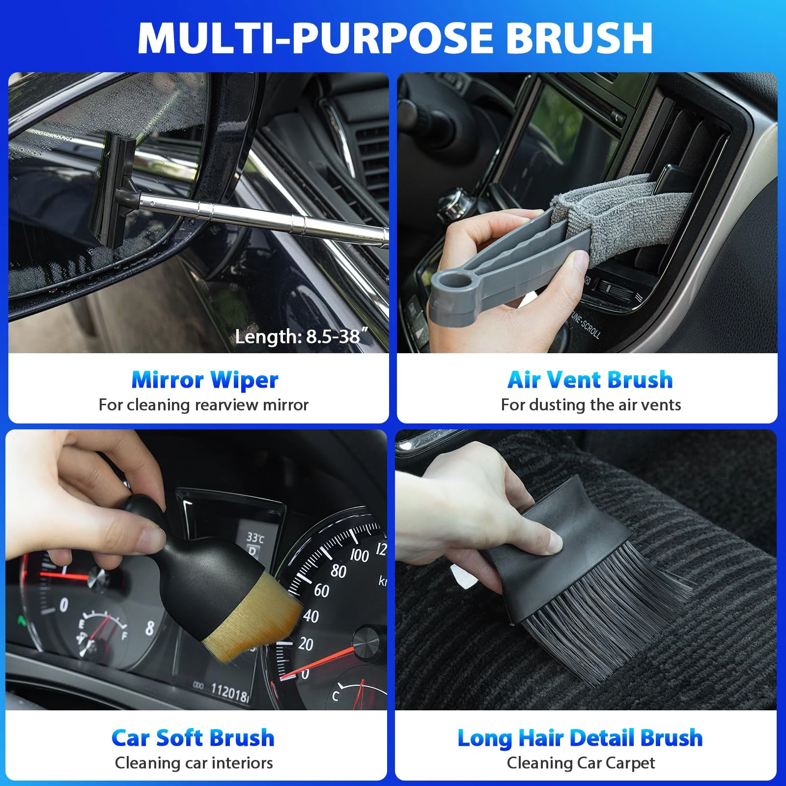 THINKWORK Car Cleaning Kit with High Power Vacuum,31PCS Car Detailing Kit product photo, view 6 of 7