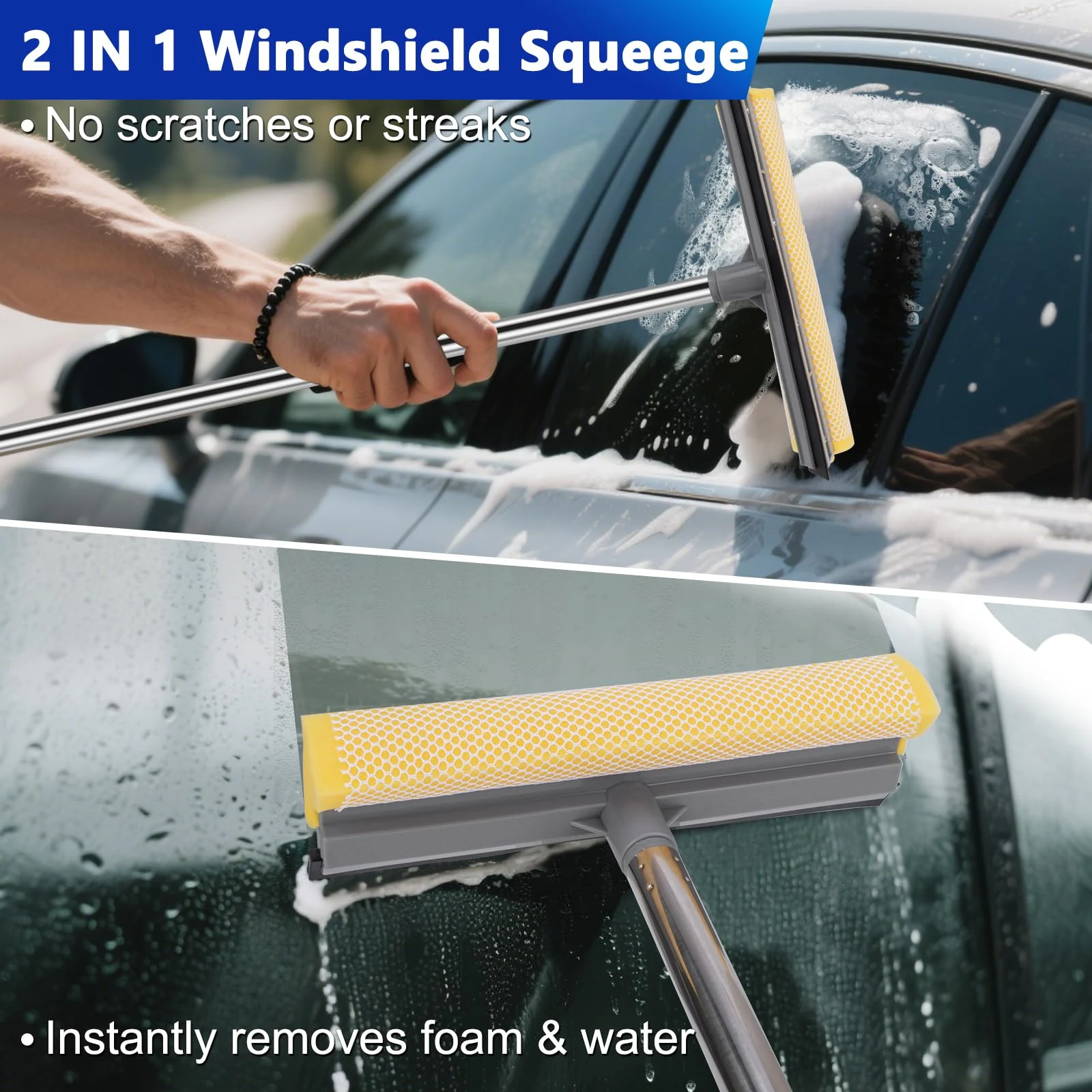 THINKWORK Car Wash Detailing Kit with 62'' Car Wash Mop & Detailing Brushes product photo, view 6 of 7