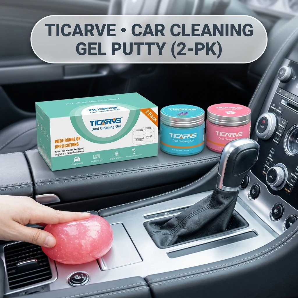 TICARVE 2Pack Cleaning Gel Car Putty Slime for Detailing Putty Detail Tools Car Interior Cleaner Automotive Cleaning Kits Key product photo, view 1 of 7
