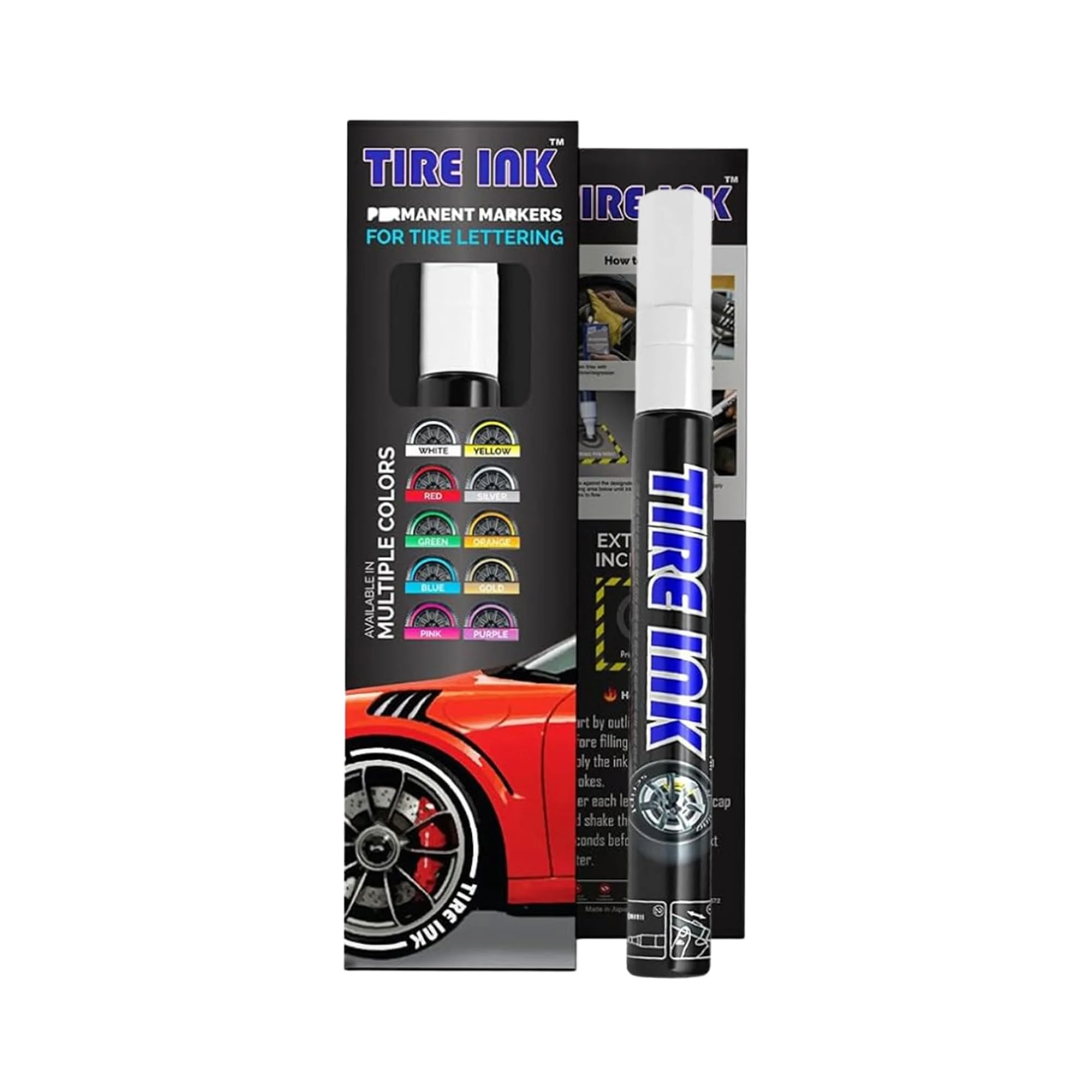 Tire Ink White Tire Paint Pen - Waterproof Permanent Paint pens for Car Wheels Lettering product photo, view 2 of 8