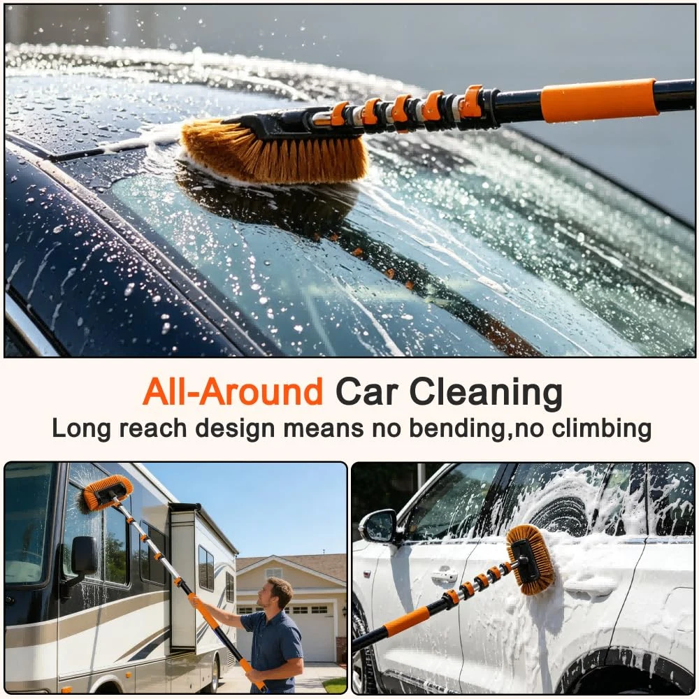 TONYINGO 18FT Reach 6-in-1 Car Wash Brush Kit with Telescopic Pole for RV product photo, view 5 of 7