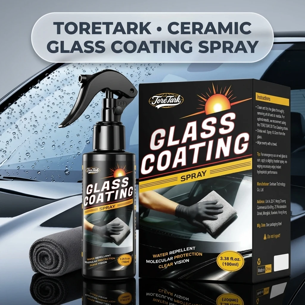 Toretark Car Ceramic Glass Coating Spray,Automotive Windshield Rain Repellent Glass Polish Protect, Long-Lasting Quick Dry Co product photo, view 1 of 7