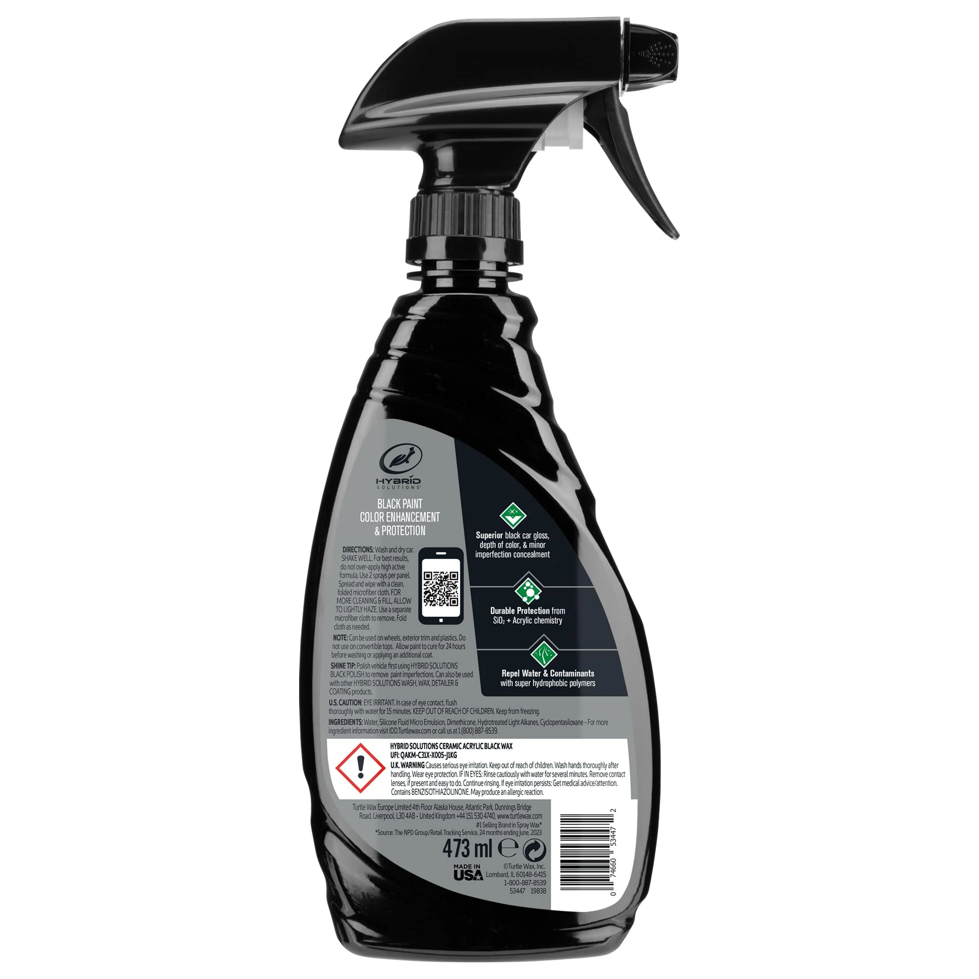 Turtle Wax Hybrid Solutions Ceramic Black Car Wax Spray, 16 oz. (Pack of 1) product photo, view 7 of 7
