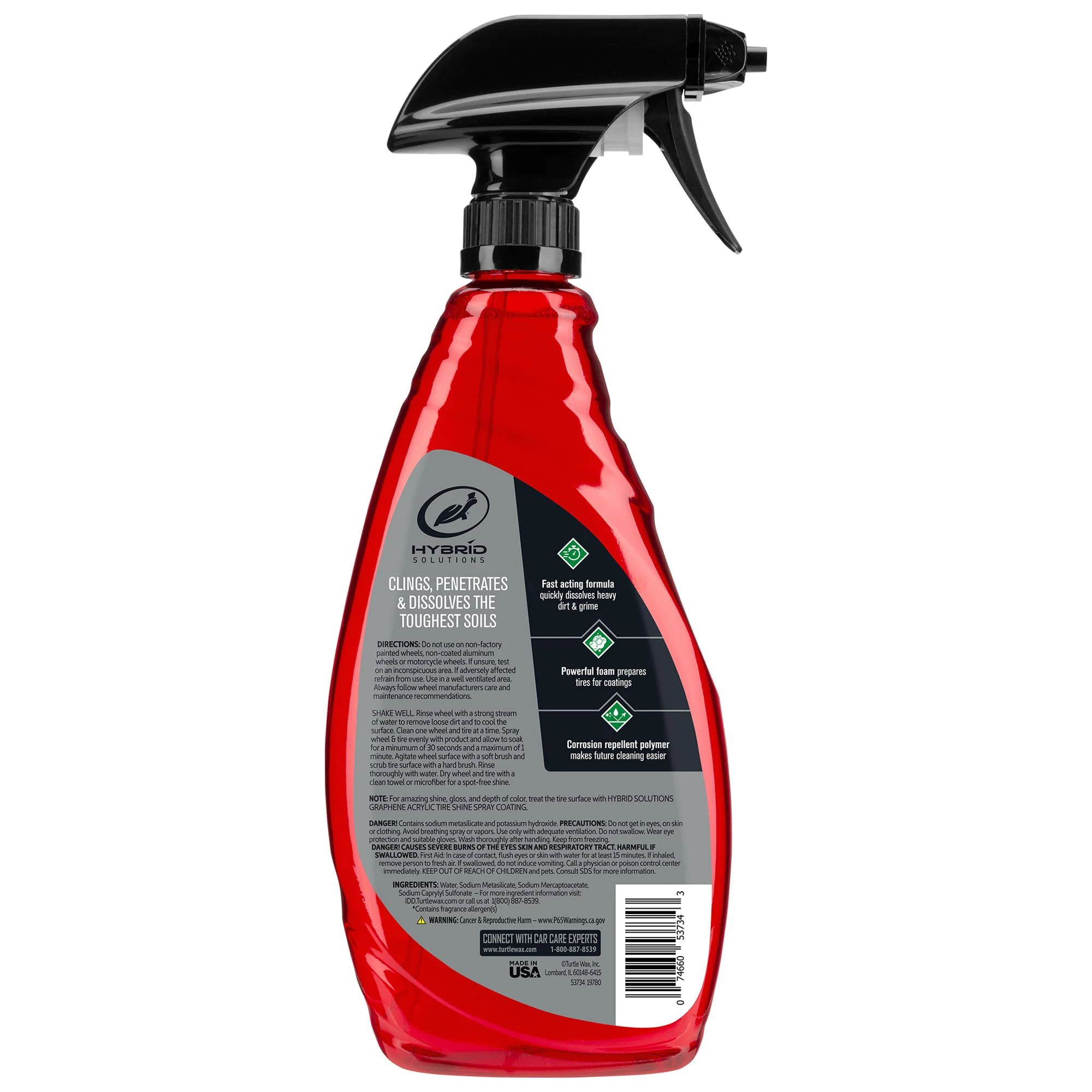Turtle Wax Hybrid Solutions HyperFoam Wheel & Tire Cleaner, 23 oz. (1 Pack) product photo, view 7 of 7