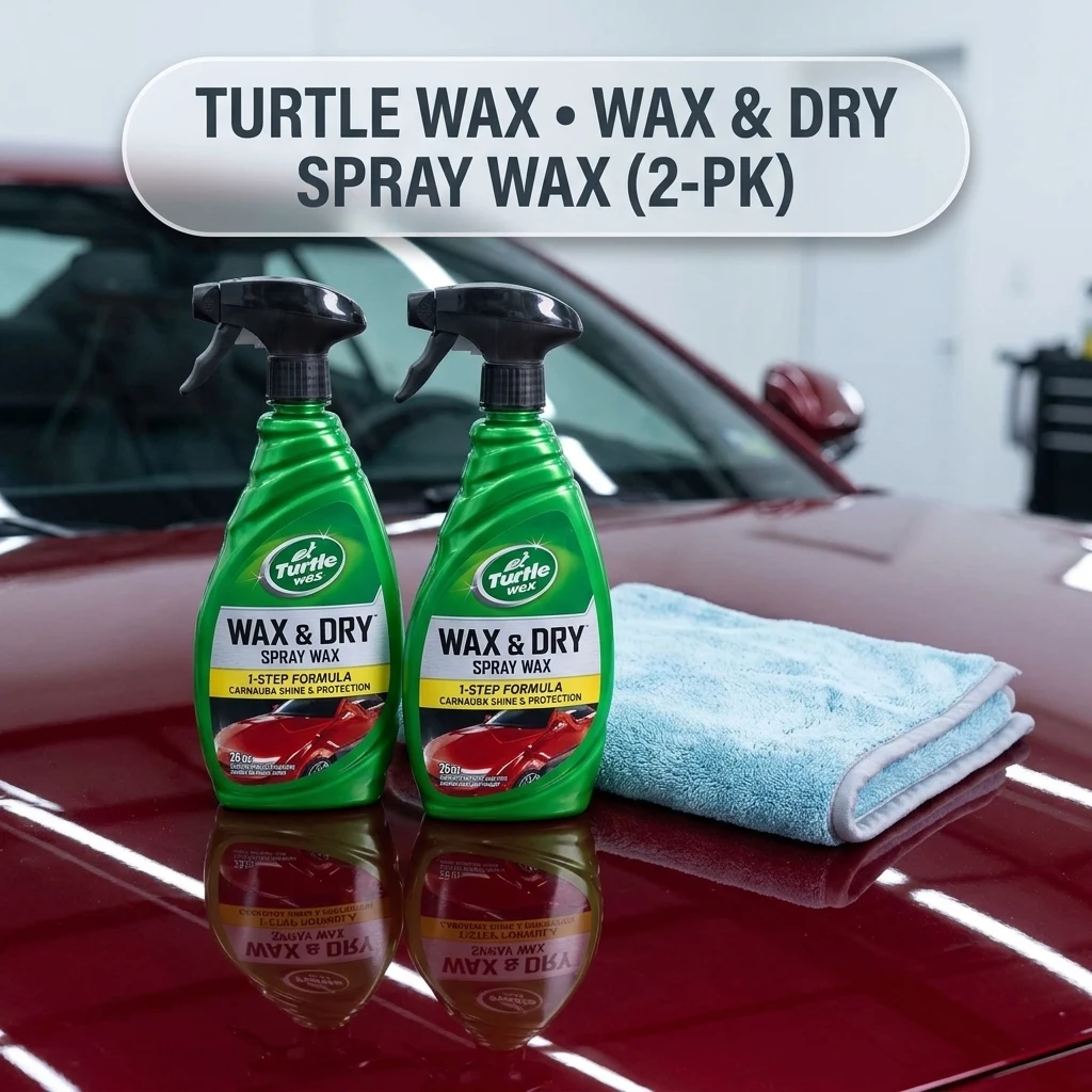 Turtle Wax Wax & Dry Spray Car Wax, 26 oz. 2-Pack with Microfiber Towel product photo, view 1 of 6