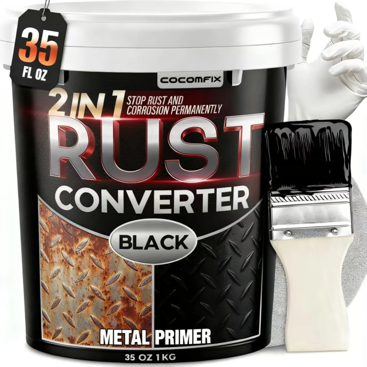 Ultra 2-in-1 Rust Converter Paint & Metal Primer, Reformer for Car Frame product photo, view 2 of 7