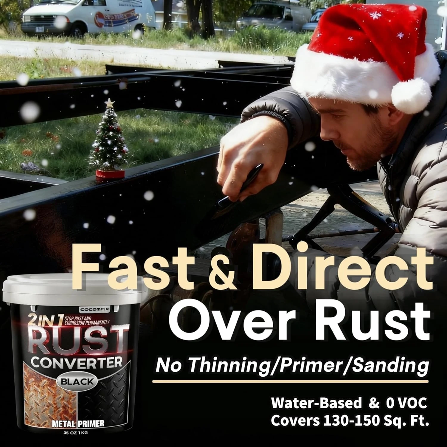 Ultra 2-in-1 Rust Converter Paint & Metal Primer, Reformer for Car Frame product photo, view 6 of 7