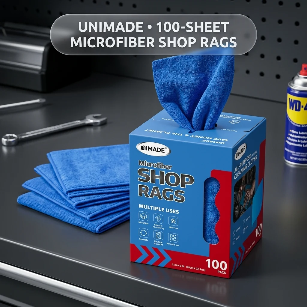 UNIMADE Shop Rags, 100 Sheets Microfiber Cleaning Cloth product photo