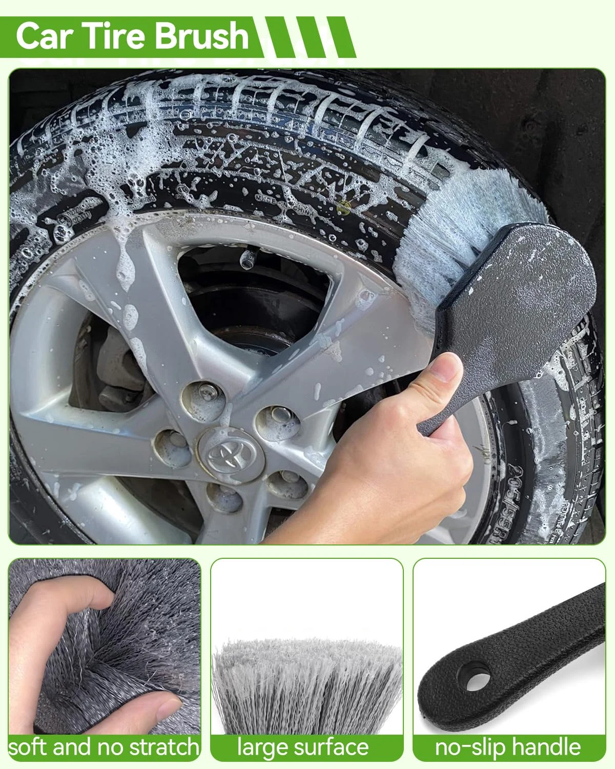 @UTOS 8Pcs Car Wash Kit, 62’’ Car Wash Brush with Long Handle, Microfiber Carwash Kit Set, Car Washing Supplies for Cars RV T product photo, view 7 of 13