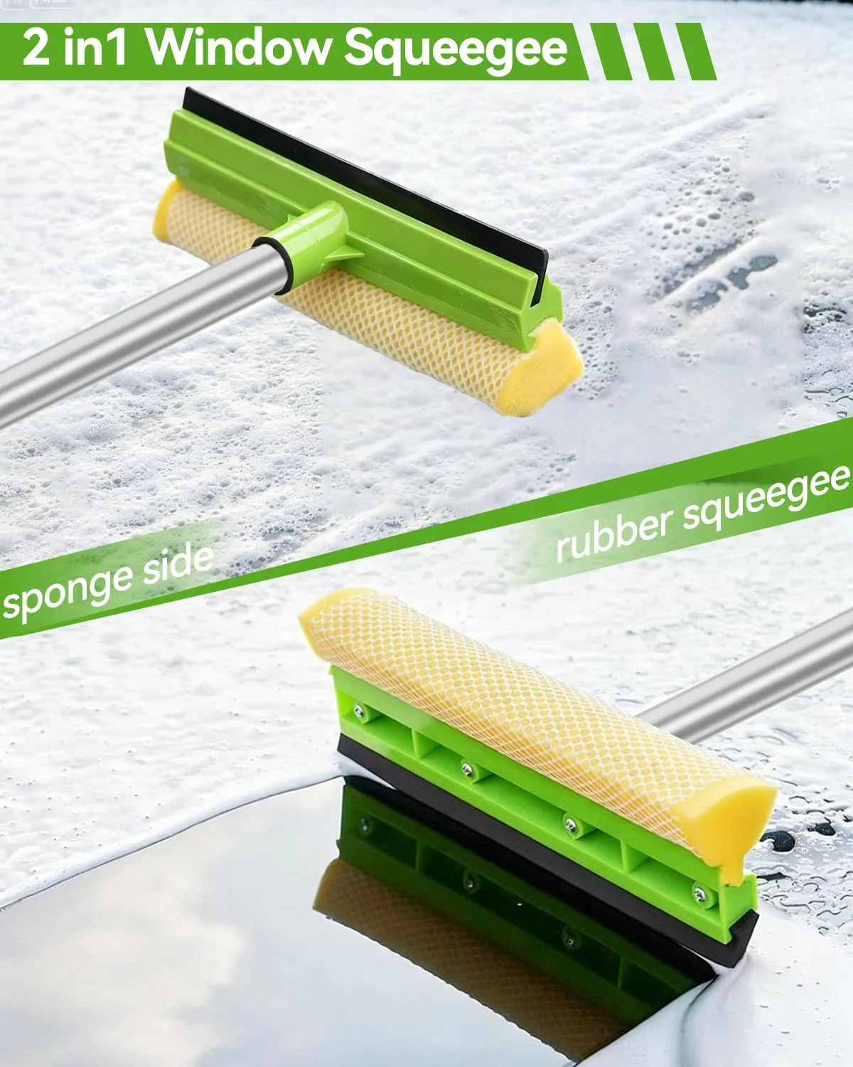 @UTOS 8Pcs Car Wash Kit, 62’’ Car Wash Brush with Long Handle, Microfiber Carwash Kit Set, Car Washing Supplies for Cars RV T product photo, view 12 of 13