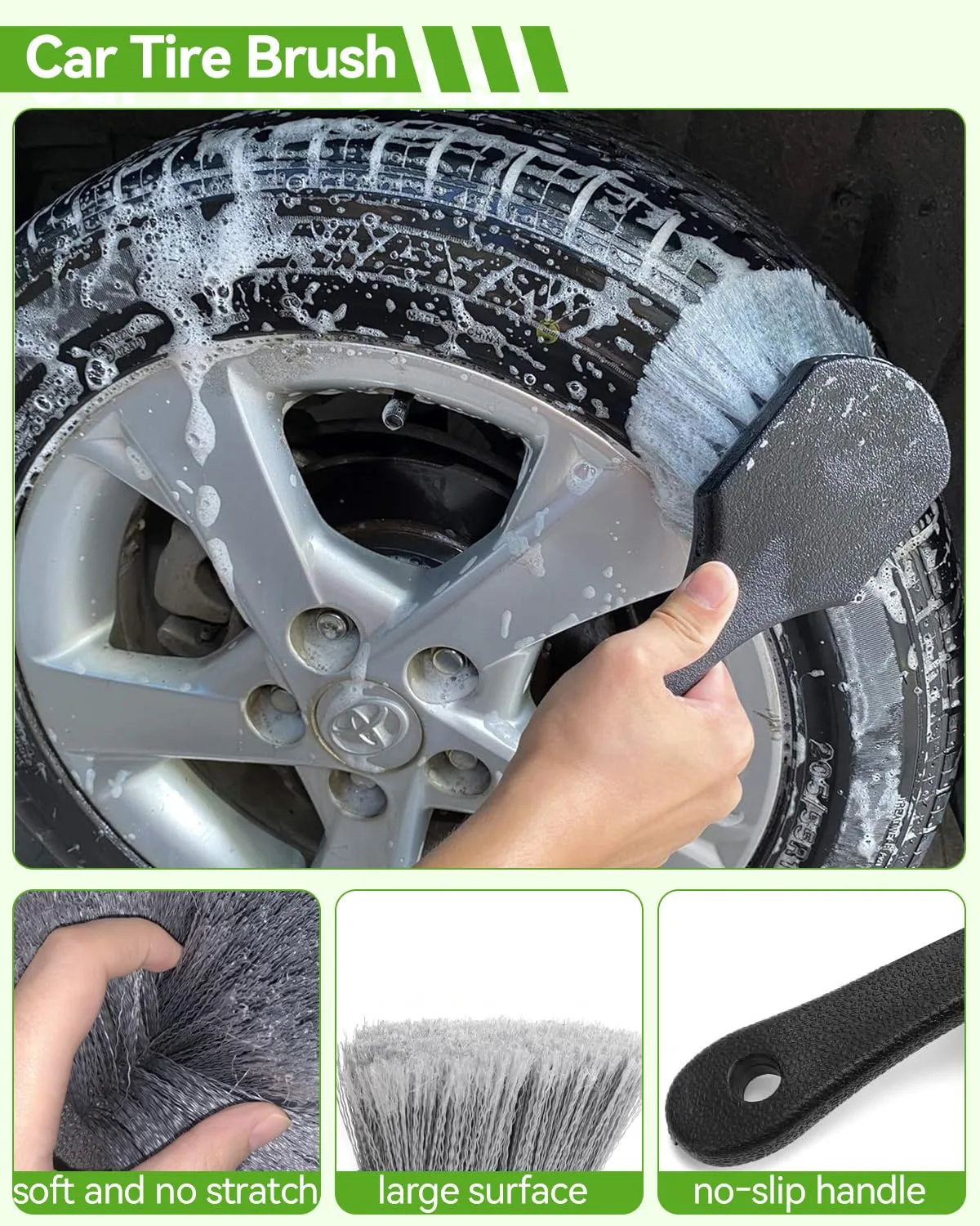 @UTOS 8Pcs Car Wash Kit, 62’’ Car Wash Brush with Long Handle, Microfiber Carwash Kit Set, Car Washing Supplies for Cars RV T product photo, view 13 of 13