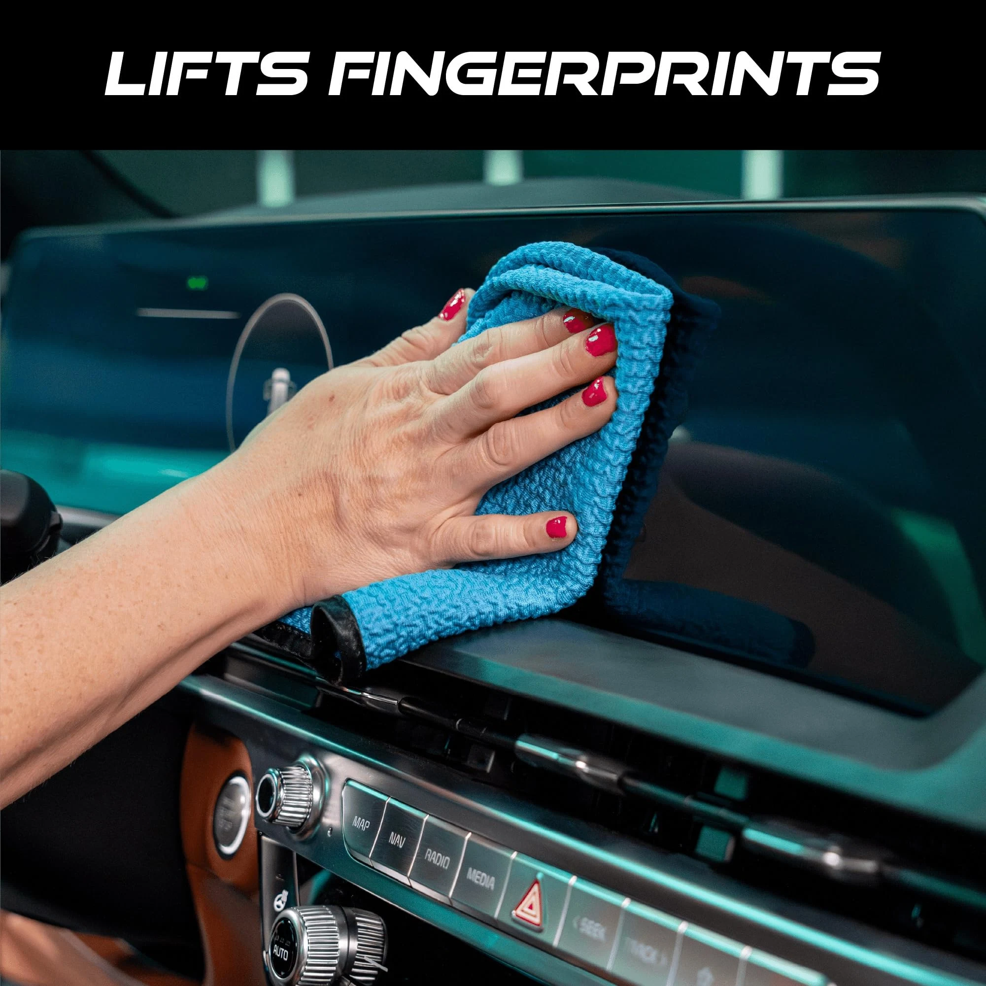 VIKING Glass Microfiber Cleaning Cloth for Car, 16 inch x 16 inch, 2 Pack product photo, view 4 of 7