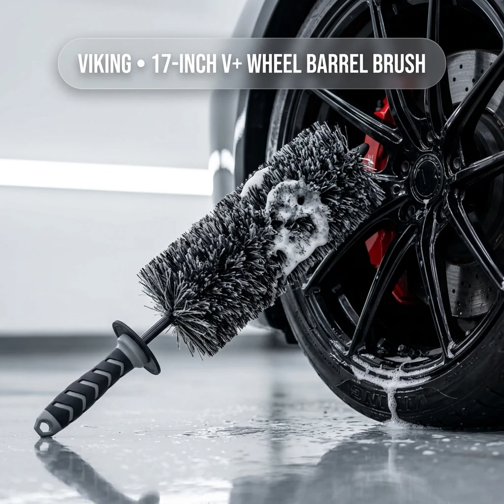 VIKING V+ Wheel Barrel Brush for Deep Wheel Cleaning, 17 Inch Length product photo
