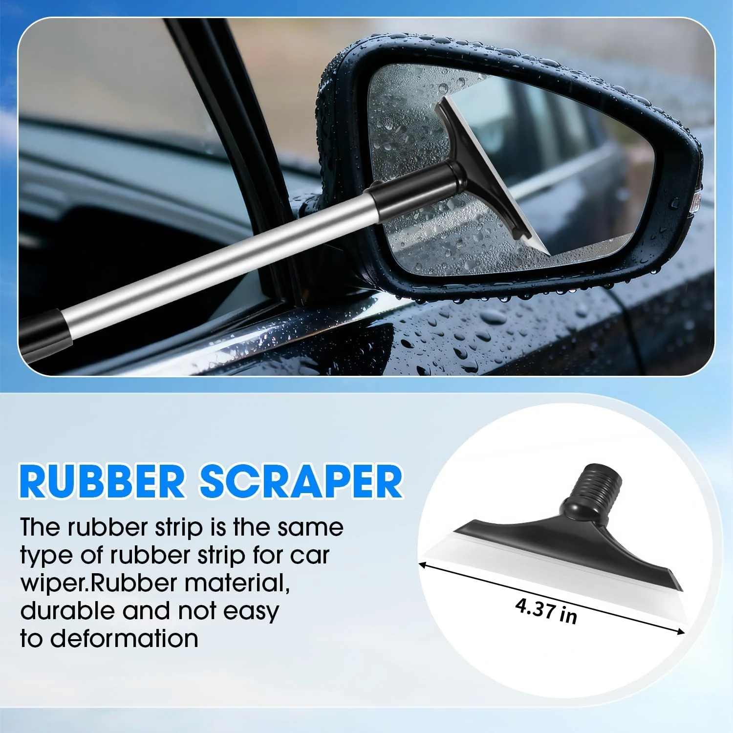 vioview Windshield Cleaner Tool, Car Interior Cleaning Kit with Extendable Handle and 3 Reusable Microfiber Pads, Auto Glass product photo, view 4 of 7