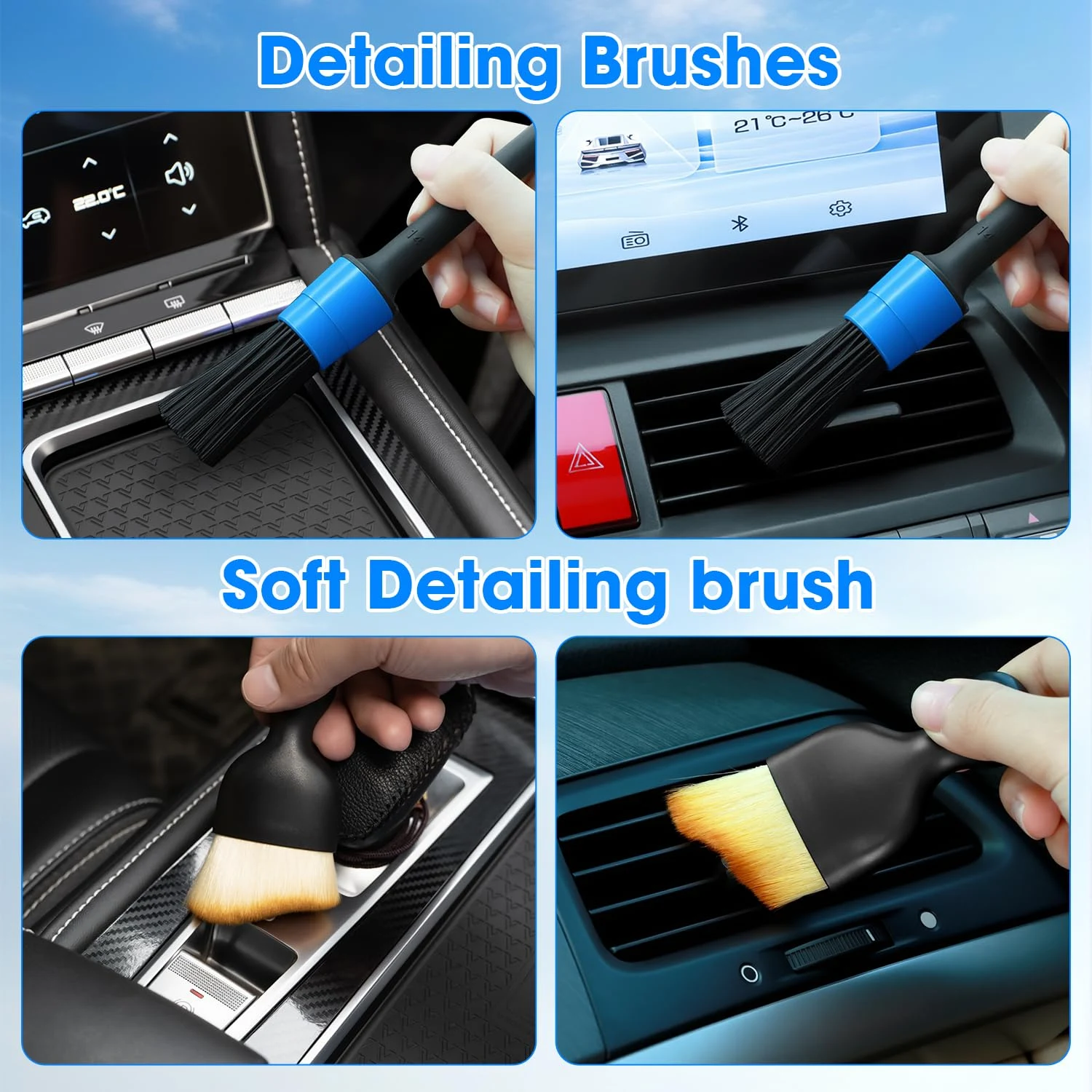 vioview Windshield Cleaner Tool, Car Interior Cleaning Kit with Extendable Handle and 3 Reusable Microfiber Pads, Auto Glass product photo, view 6 of 7