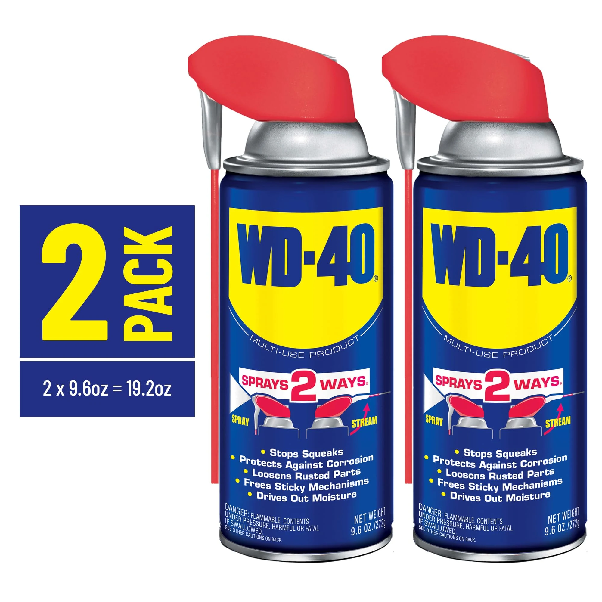 WD-40 Classic Product, Multi-Use Product with Smart Straw Sprays 2 Ways, 9.6 OZ [2-Pack] product photo, view 3 of 7